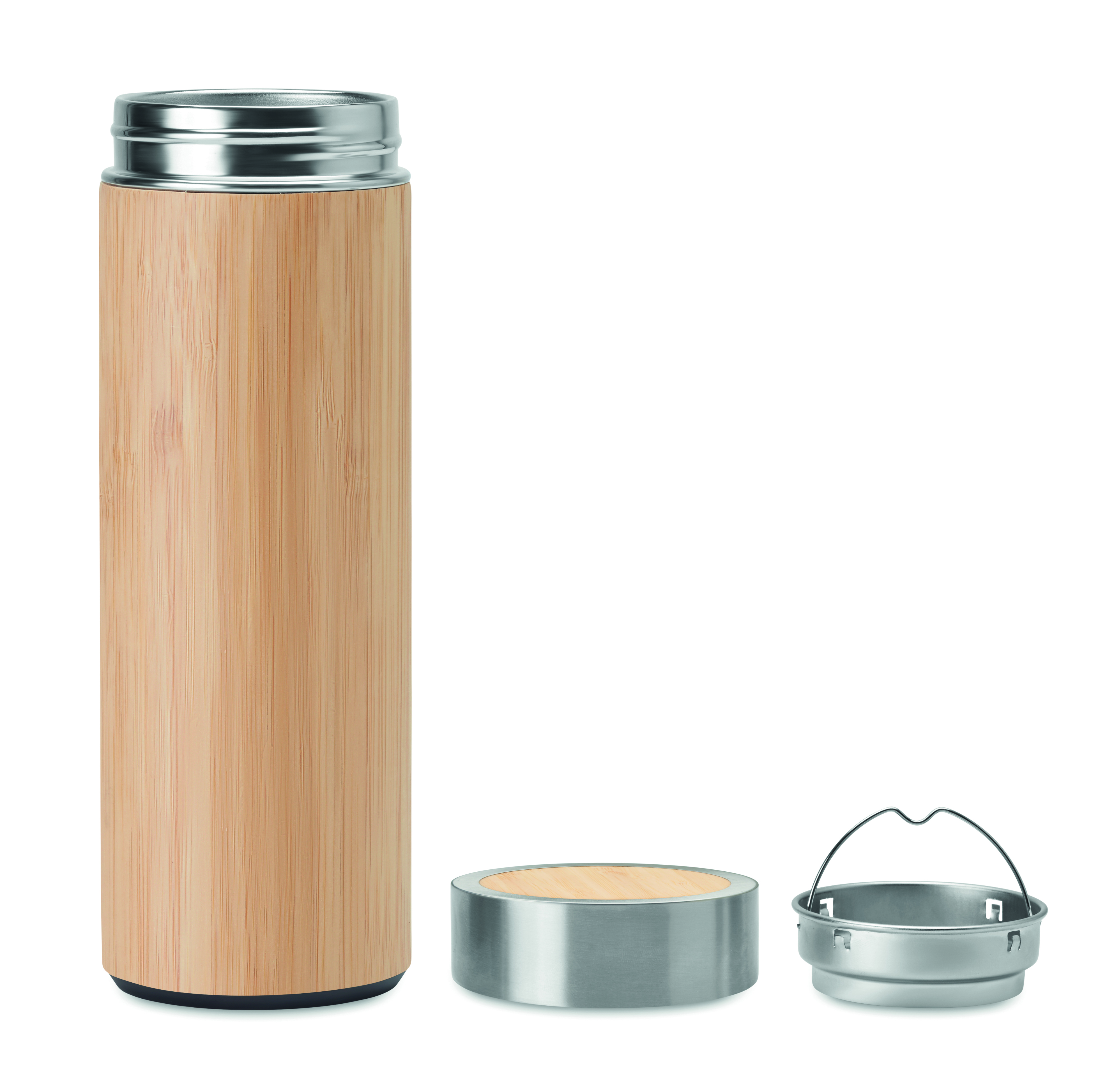 Doppelwandige Isolierflasche BATUMI – Edelstahl 400 ml mit Tee-Sieb