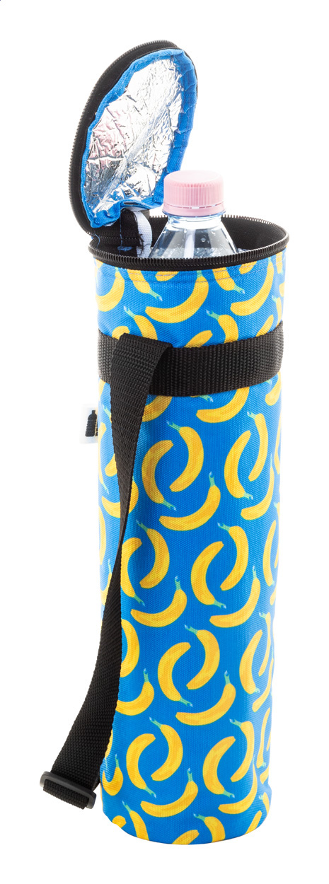 Flaschen-Kühltasche CreaCool Aqua aus RPET, für 1,5 l, bedruckbar