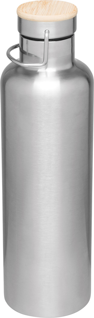 Vakuum-Isolierflasche JUMBO MILITARY 1000 ml Edelstahl mit Bambusdeckel
