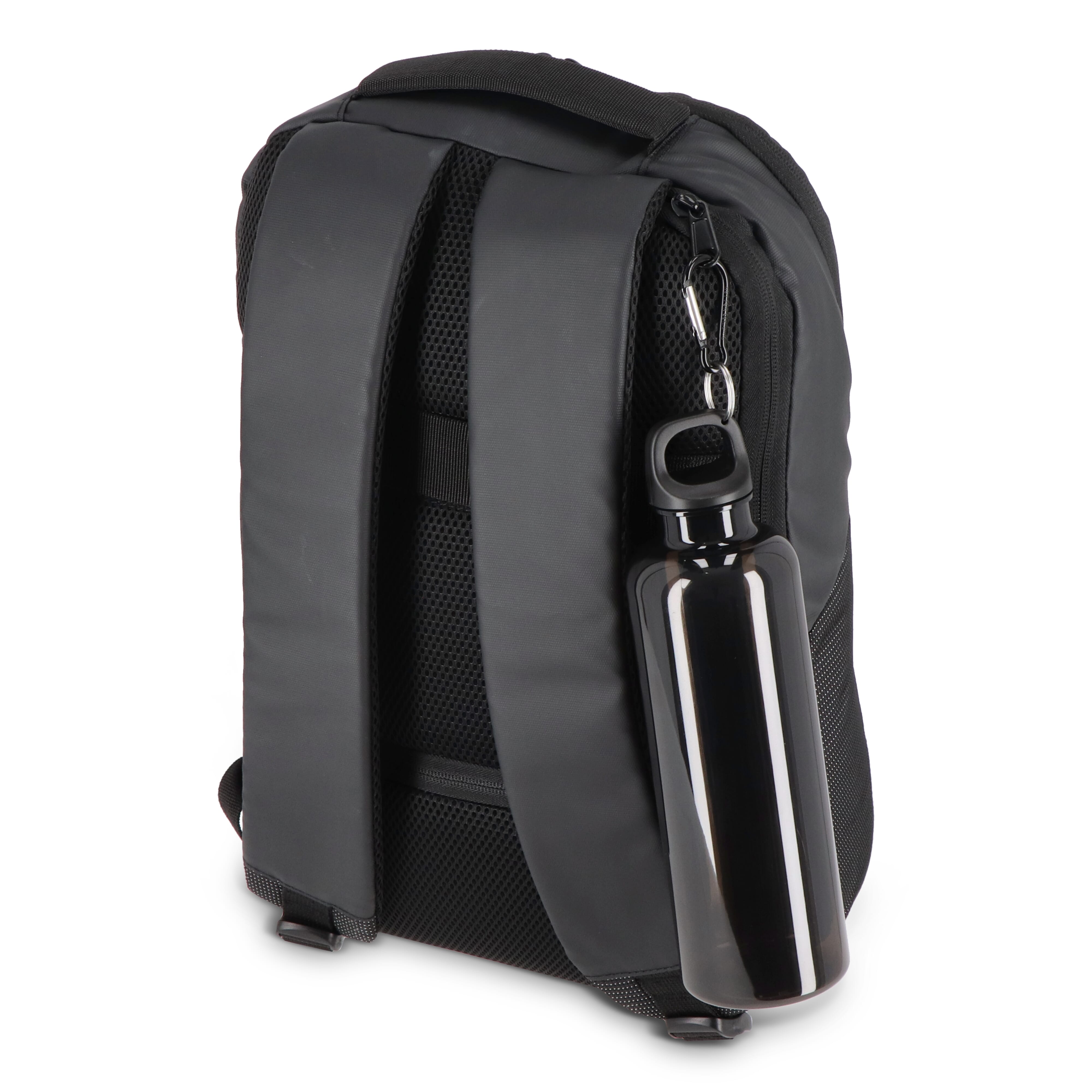Trinkflasche R-PET 750 ml mit Karabiner – bedruckbar als Werbeartikel