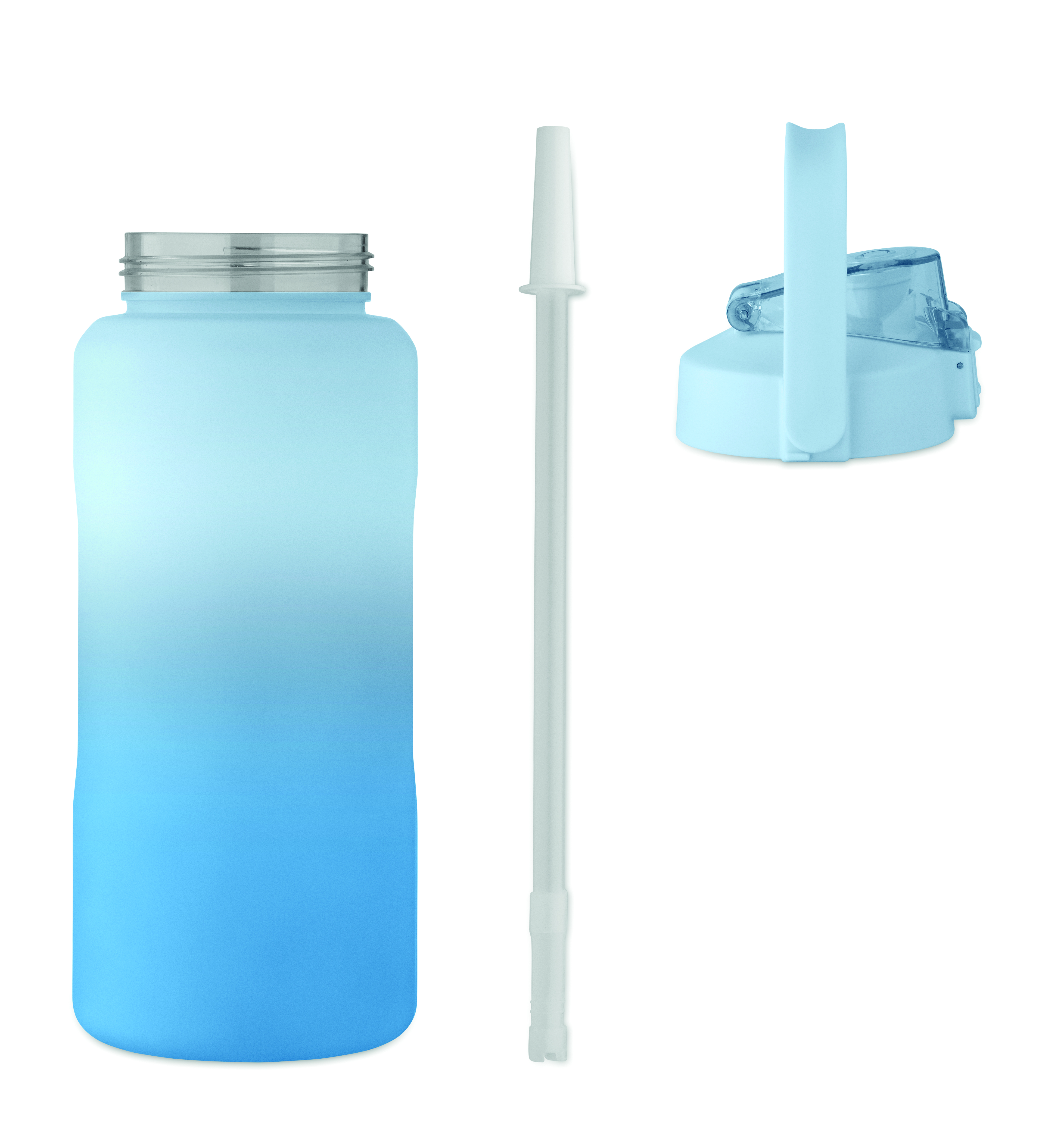RPET-Trinkflasche 2000ml ACTIVATE MAX mit Trinkhalm & Henkel