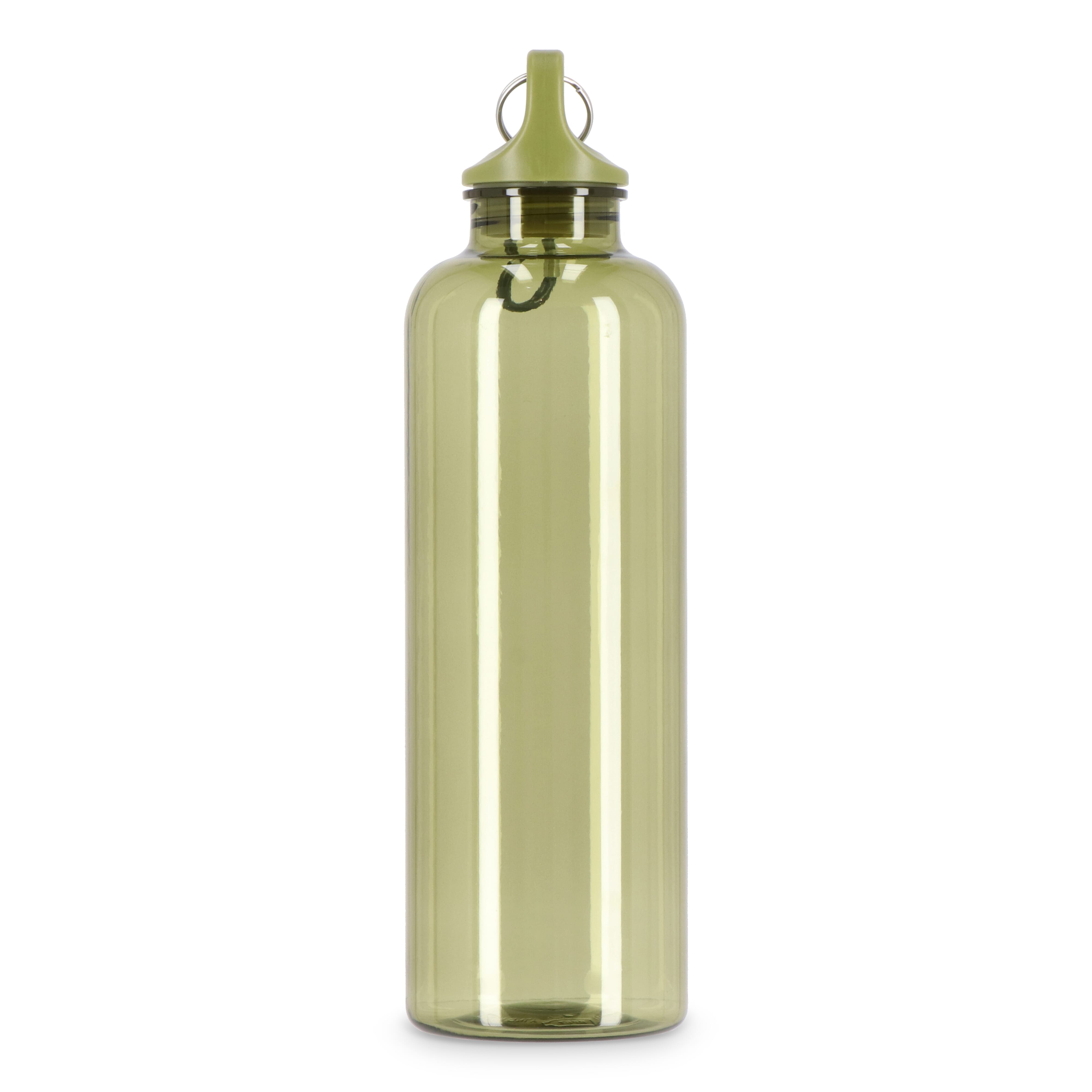Trinkflasche R-PET 750 ml mit Karabiner – bedruckbar als Werbeartikel