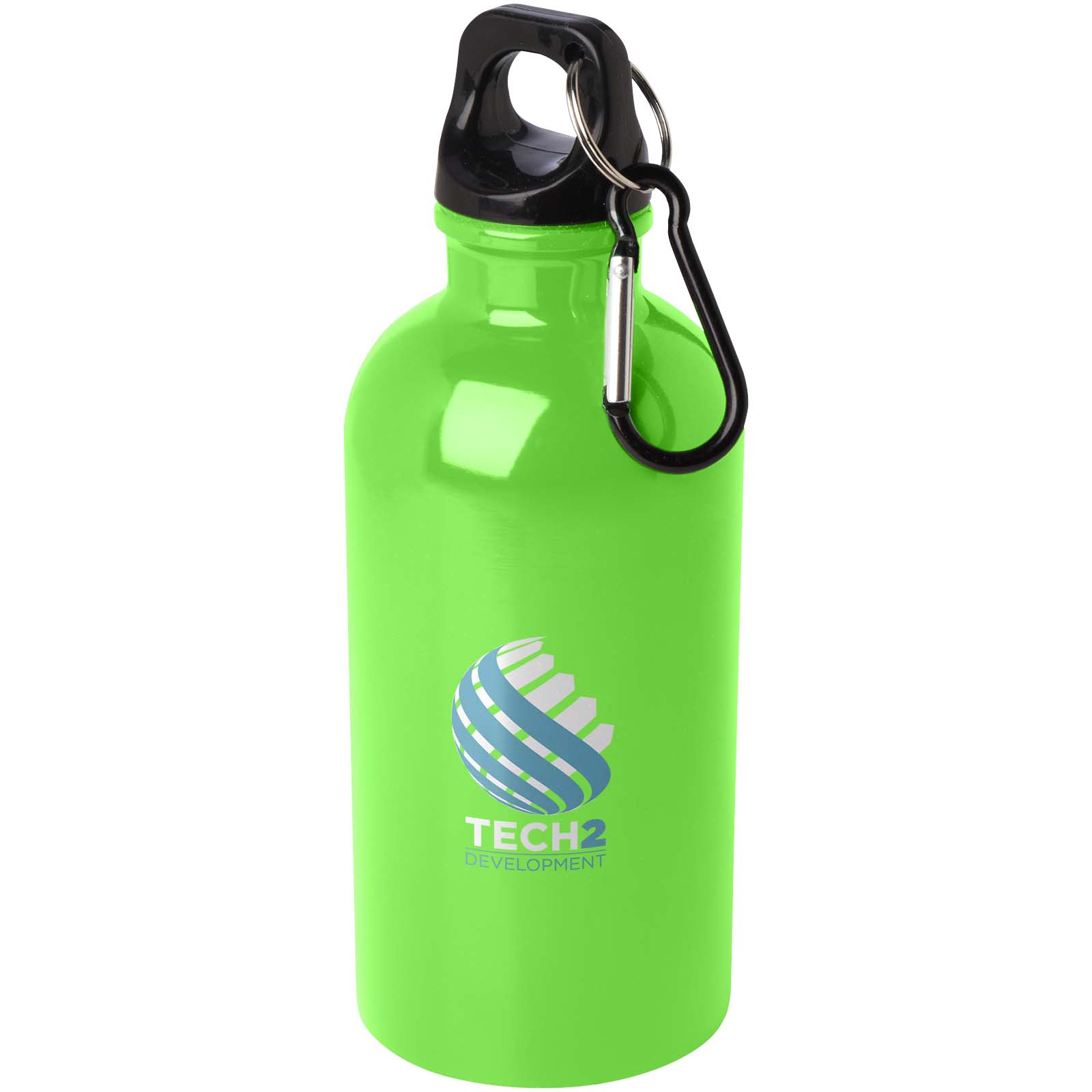 Edelstahl-Trinkflasche Oregon 400 ml, einwandig, mit Karabinerhaken