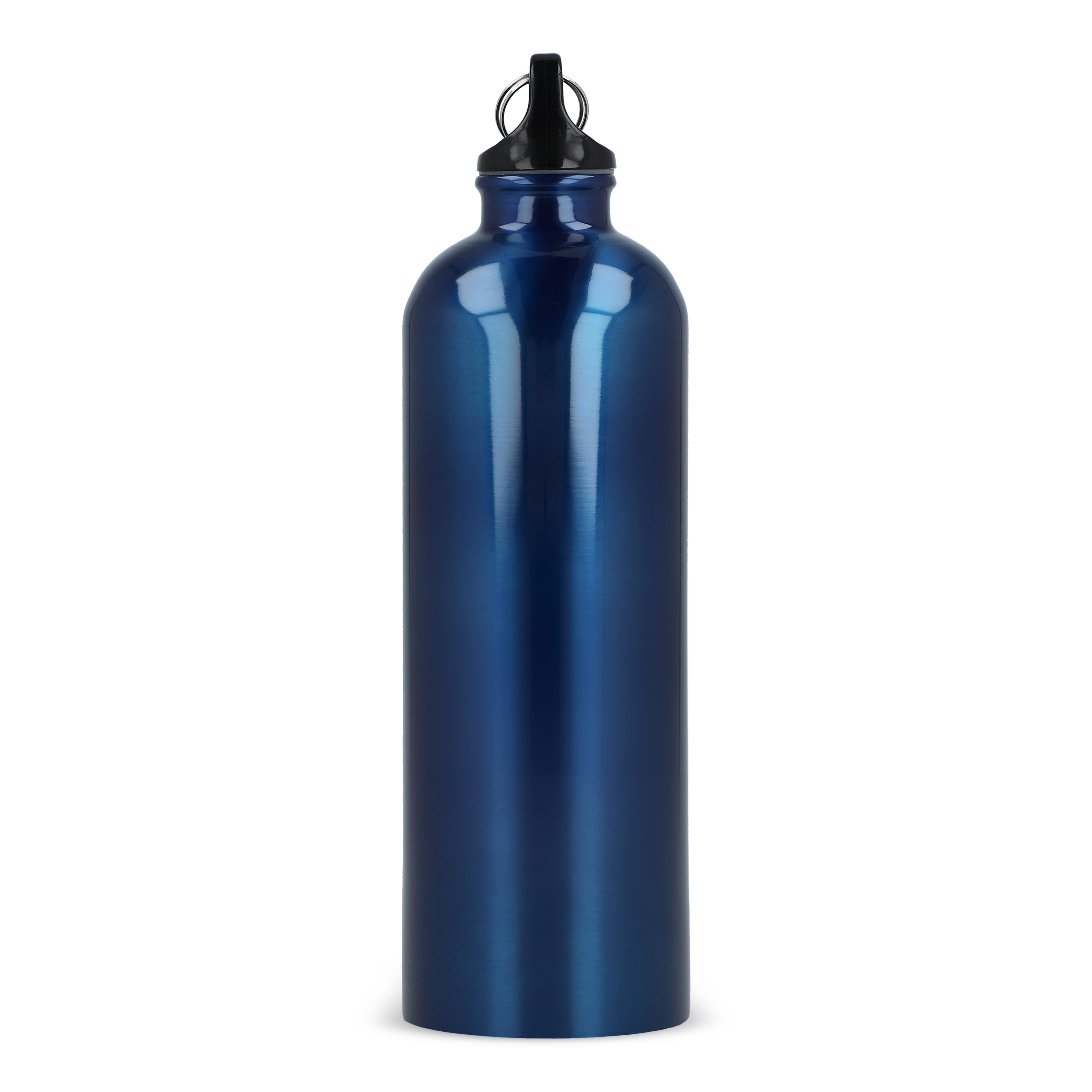 Edelstahl-Trinkflasche 750ml einwandig mit Karabiner, recycelt