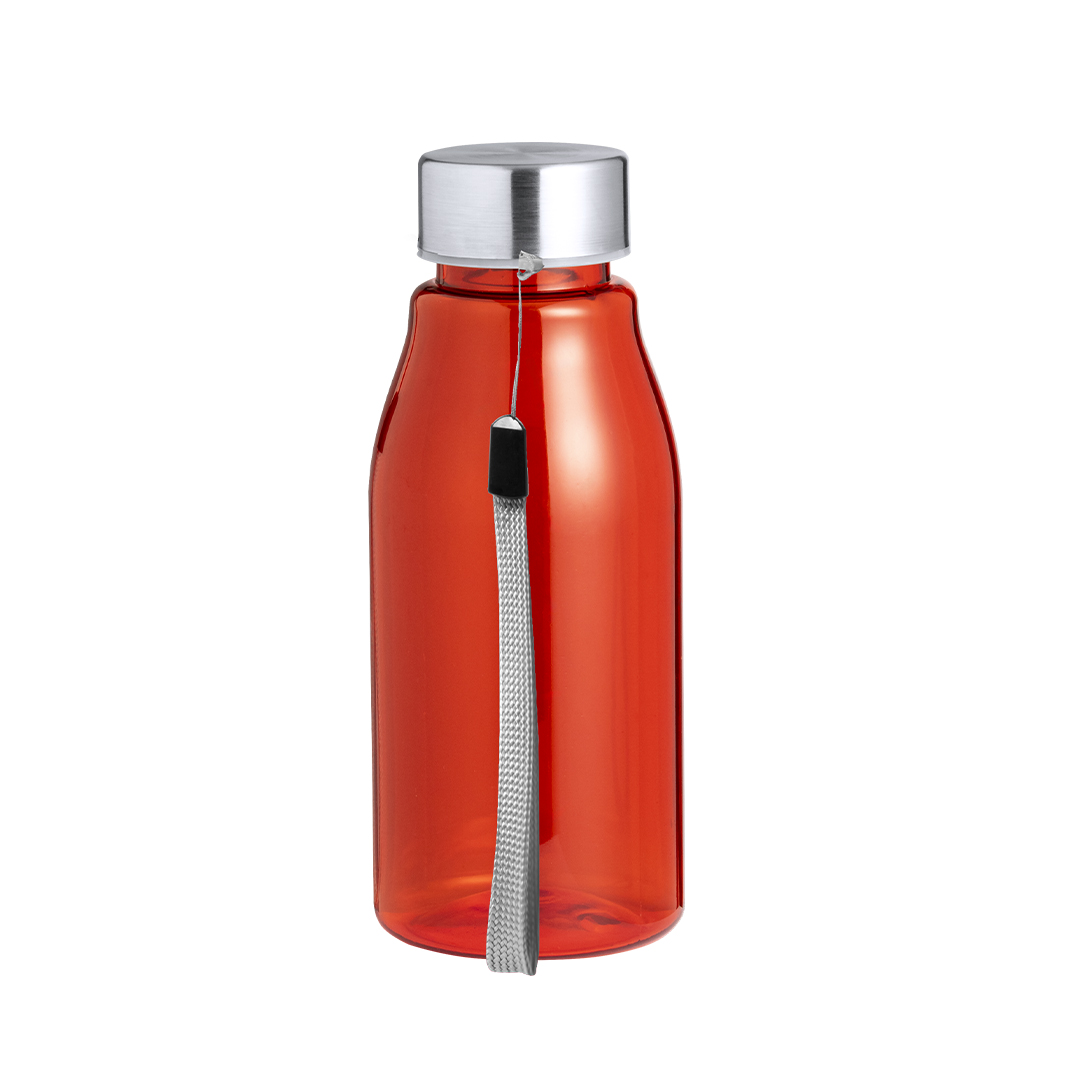 Trinkflasche Dokmo aus RPET, 350 ml, mit Tragegurt – bedruckbar