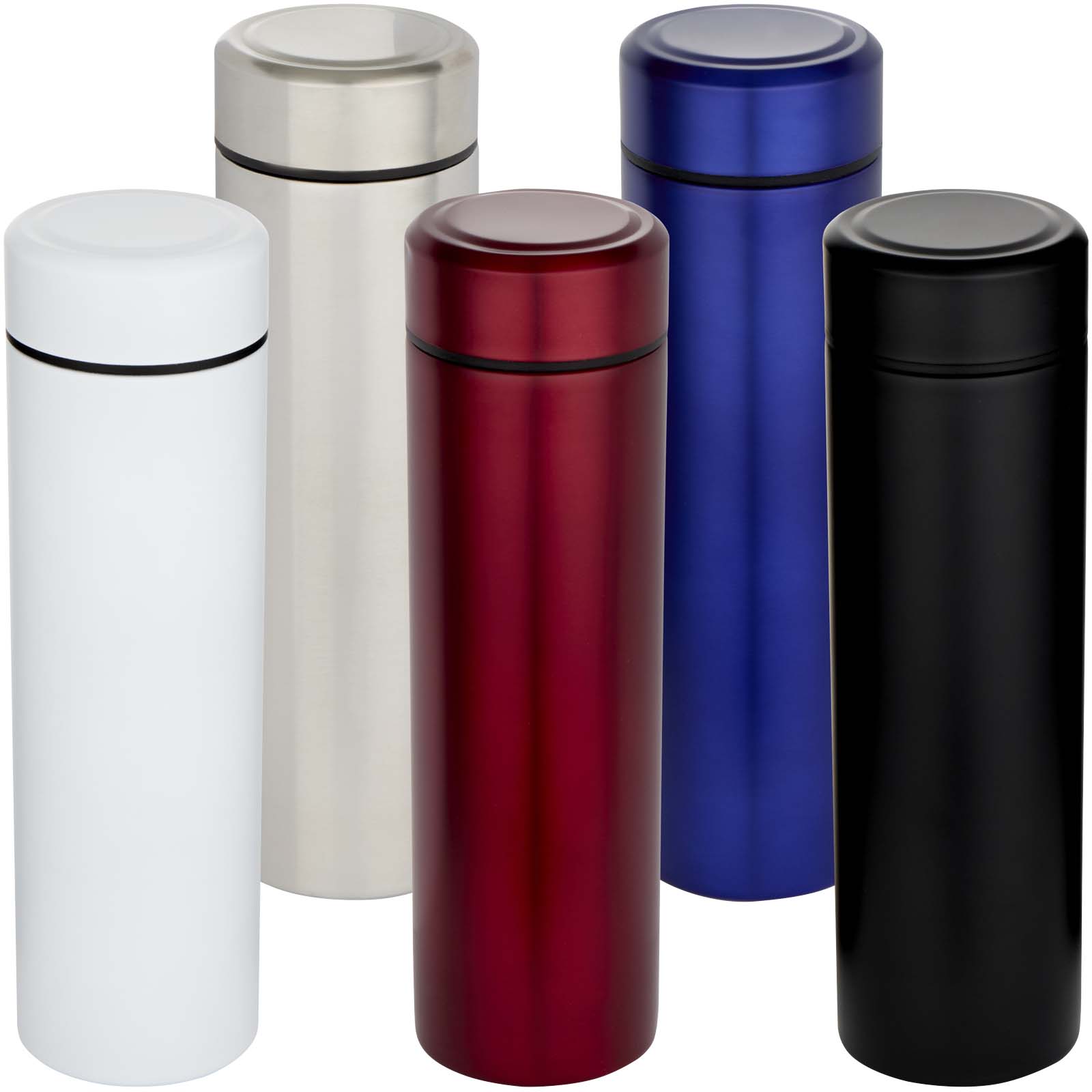 Edelstahl Isolierflasche 450 ml Taylor mit Teesieb – Doppelwand, bedruckbar