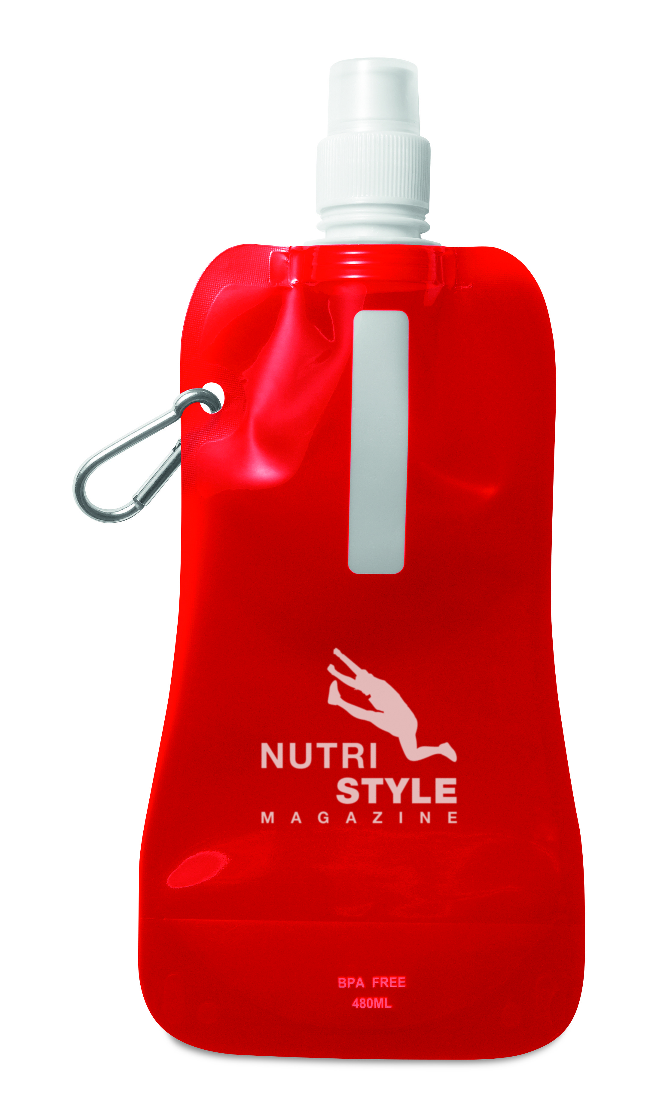 Faltbare Wasserflasche GATES aus PET, 480 ml – bedruckbar