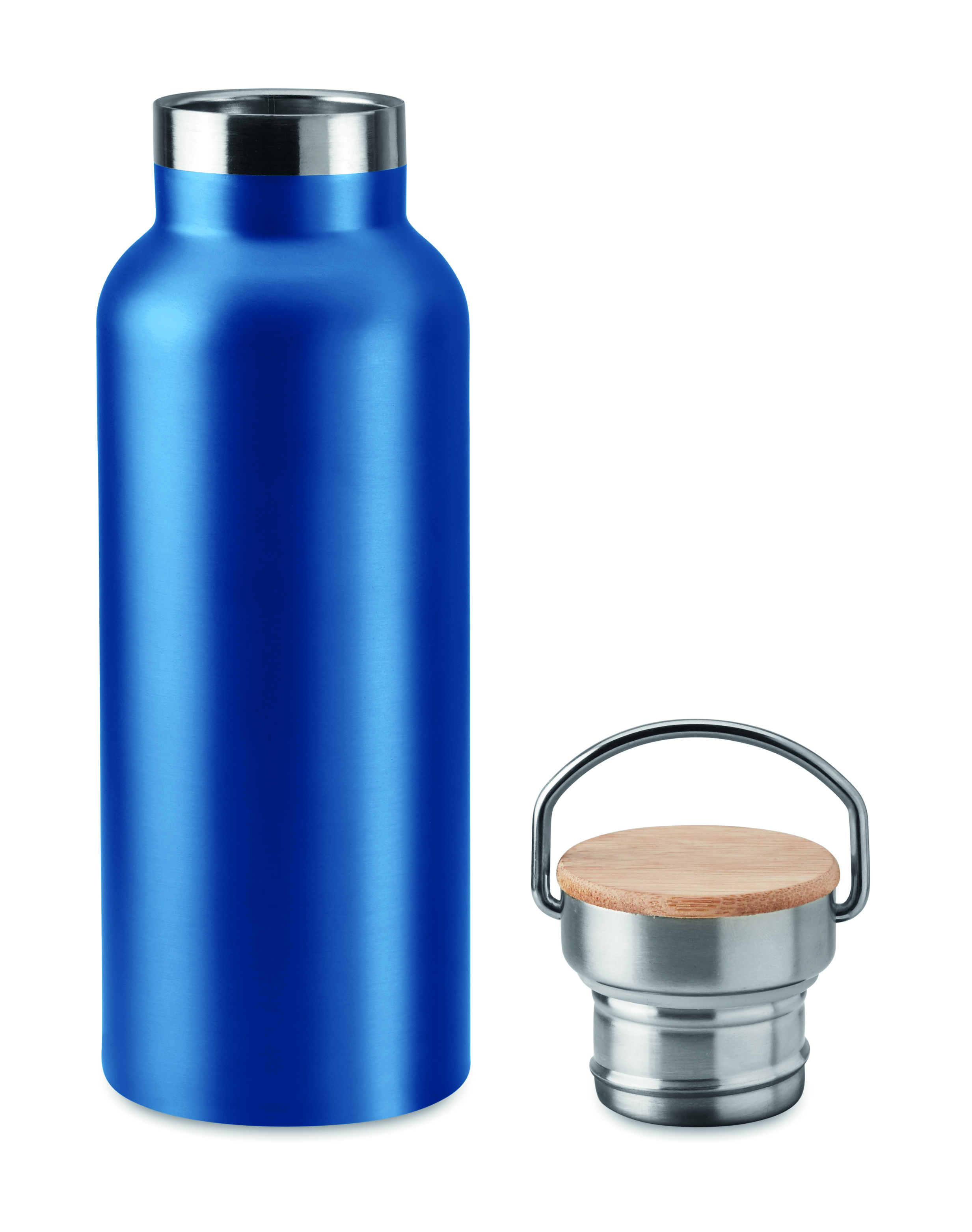 Isolierflasche Edelstahl 500 ml HELSINKI - Bambusdeckel, bedruckbar