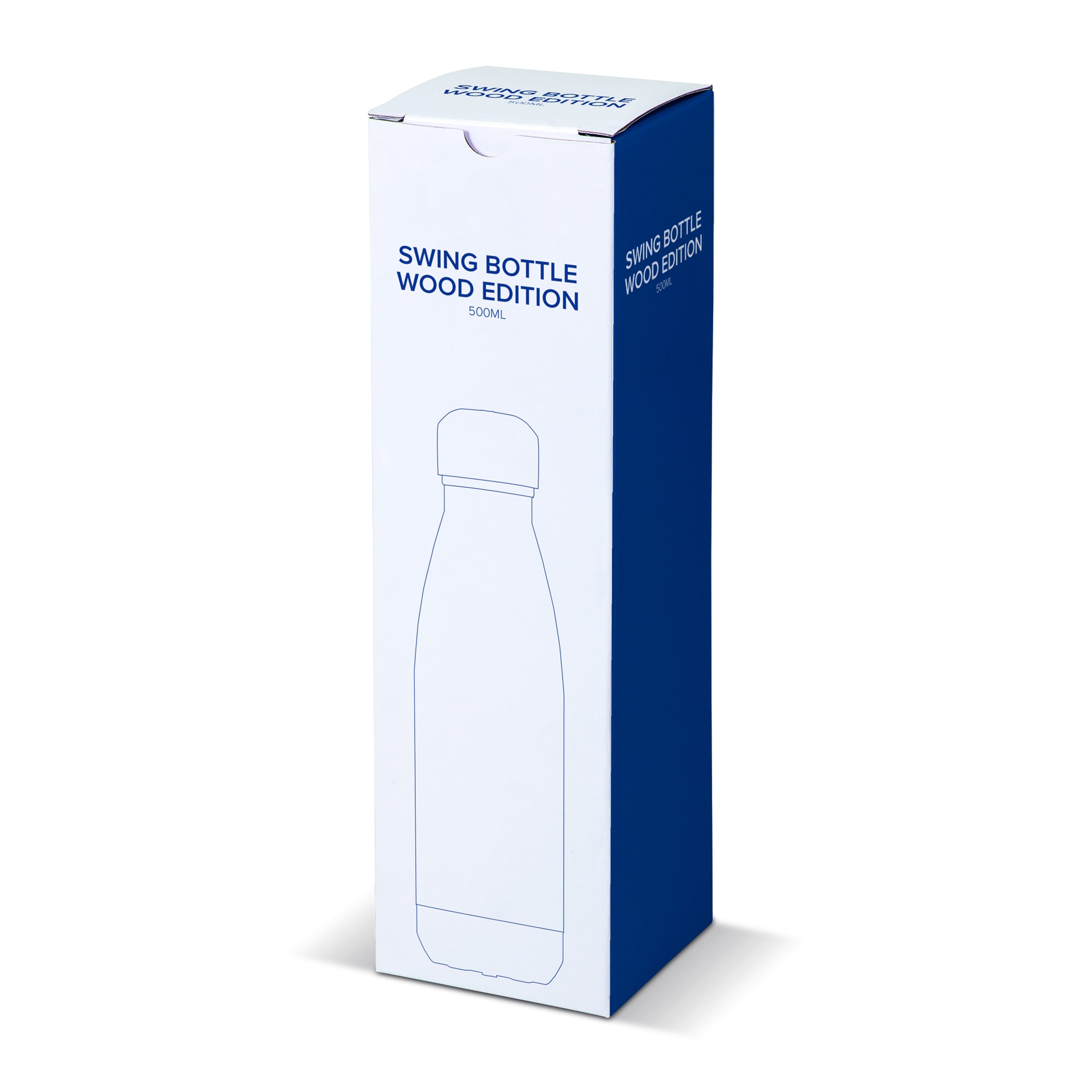 Edelstahl Trinkflasche Swing Holz Edition 500ml - doppelwandig