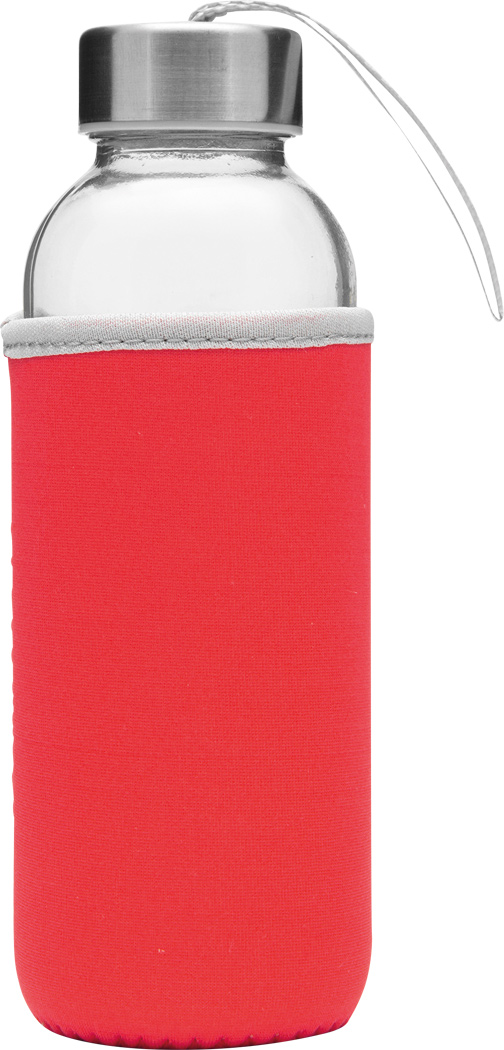 Glas-Trinkflasche TAKE WELL 450 ml mit Schutzhülle, bedruckbar