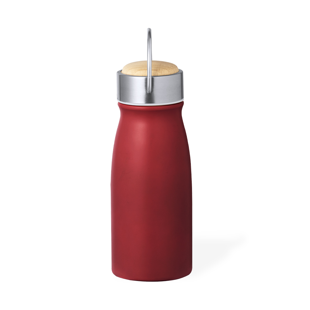 Thermosflasche Barns 350 ml – doppelwandig, Edelstahl mit Holzdetail, bedruckbar