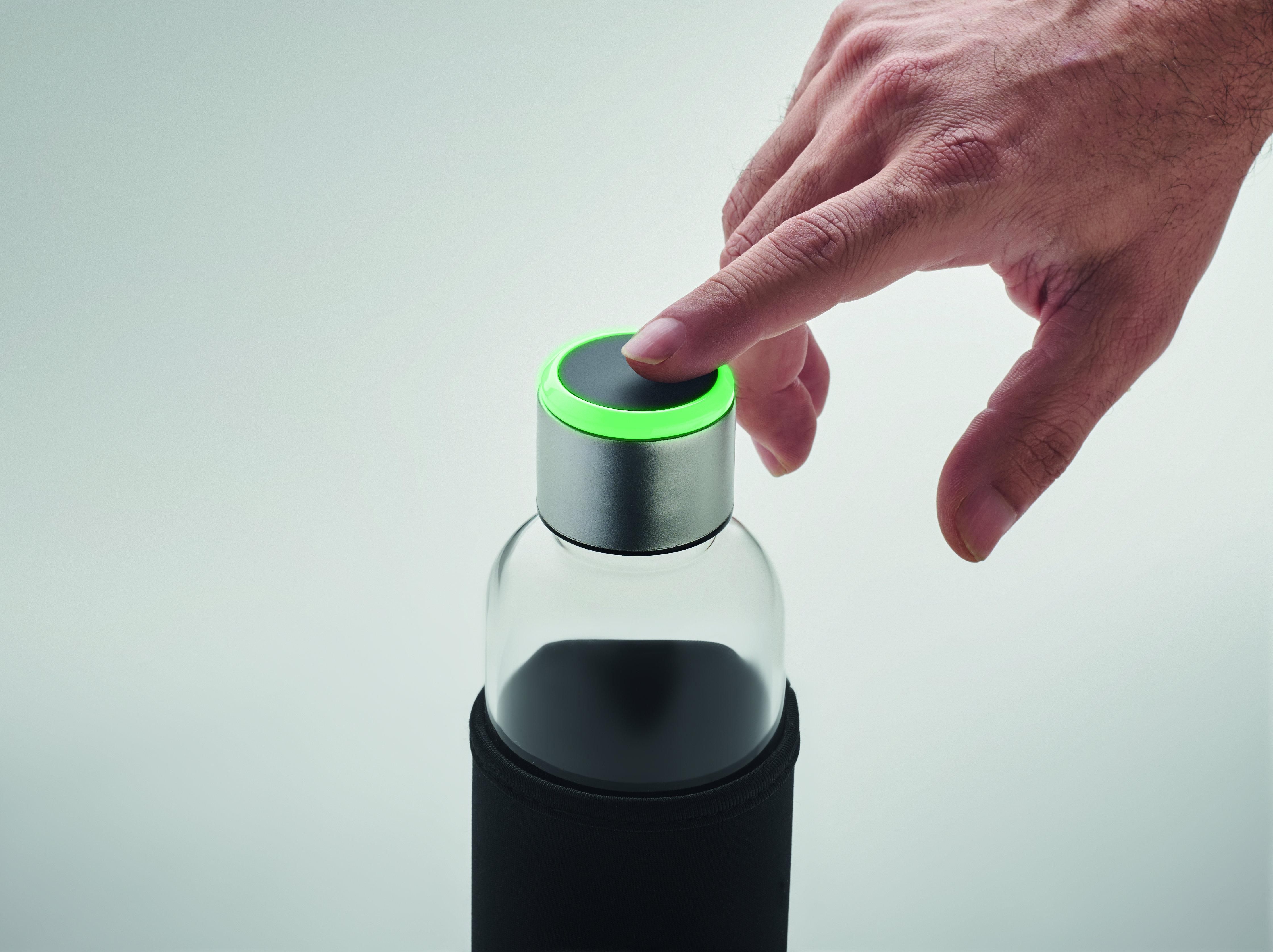 Glasflasche 500ml mit Trink-Erinnerung – Borosilikatglas bedruckbar