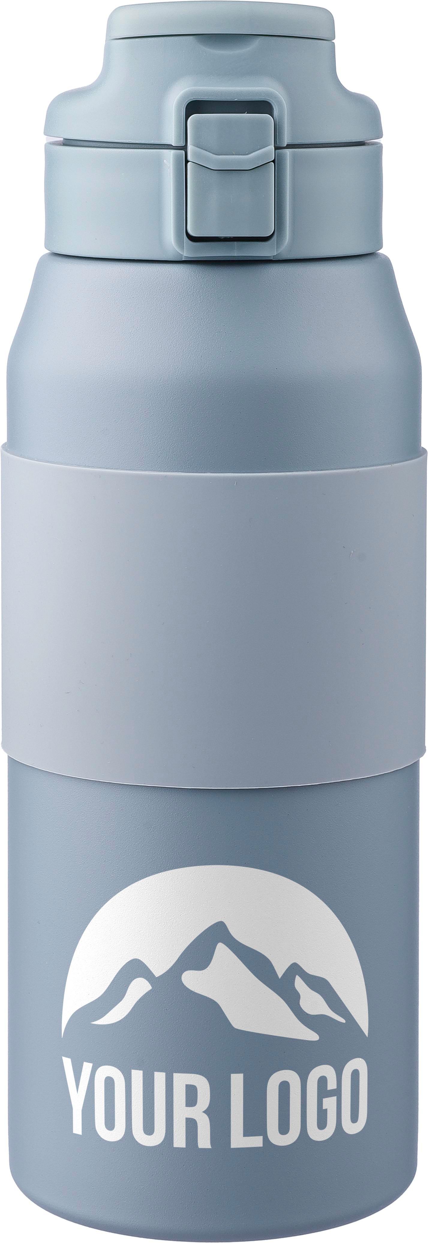 Doppelwandige Edelstahl-Trinkflasche 800 ml Katie mit Strohhalm