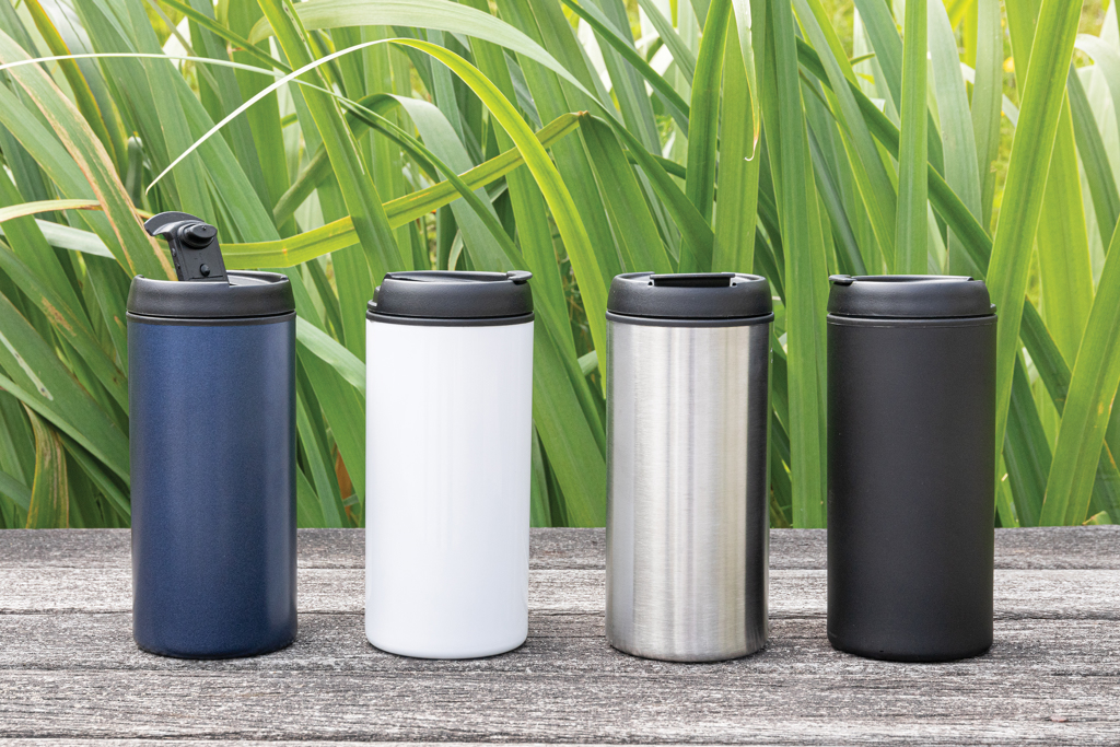 Metro Becher 300 ml – recycelter Edelstahl, RCS-zertifiziert bedruckbar bedruckt mit Logo und kurzfristig lieferbar - Farbe: Silber | XDP435-042