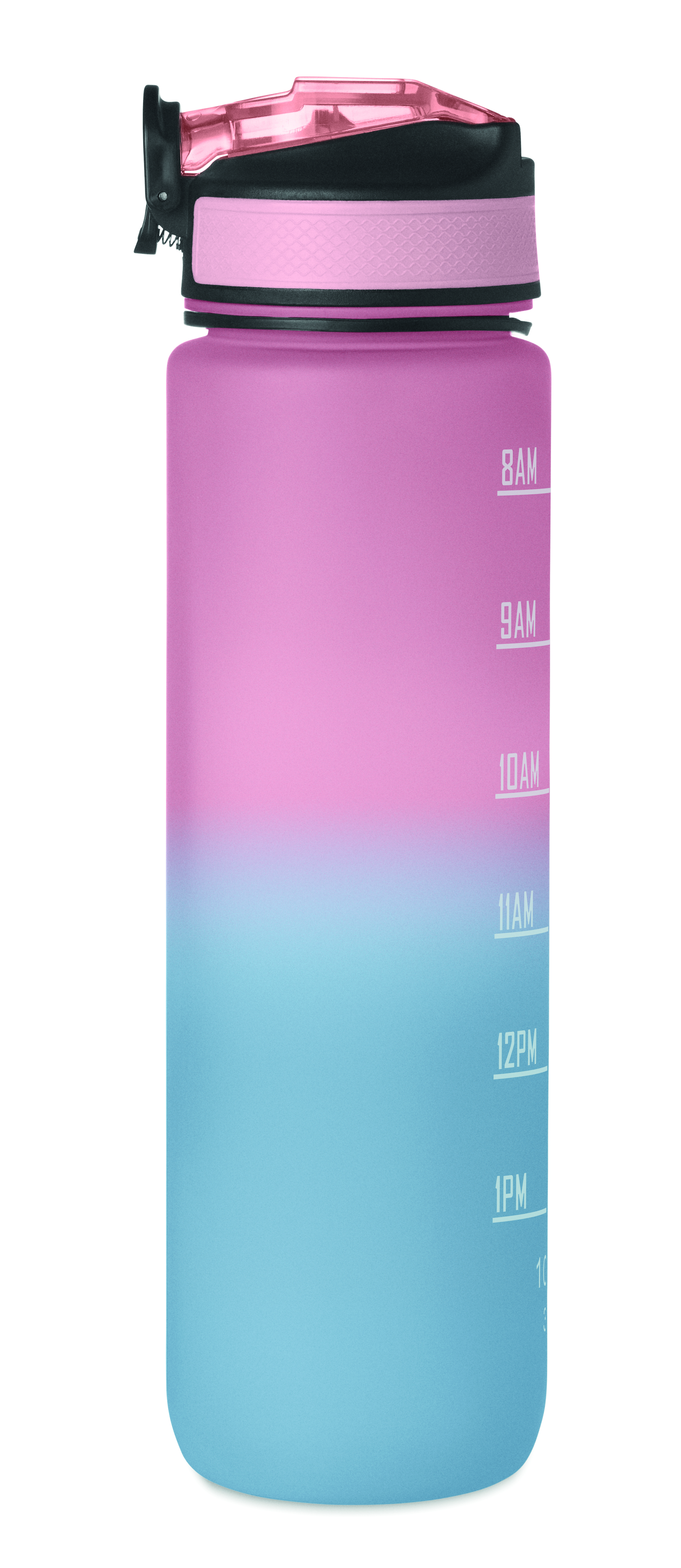 Sport-Trinkflasche RPET 1L ACTIVATE mit Trinkhalm & Zeitmarkierung