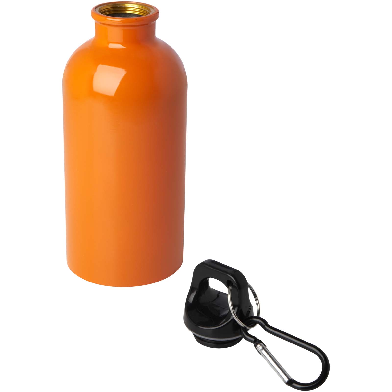 Edelstahl-Trinkflasche Oregon 400 ml, einwandig, mit Karabinerhaken