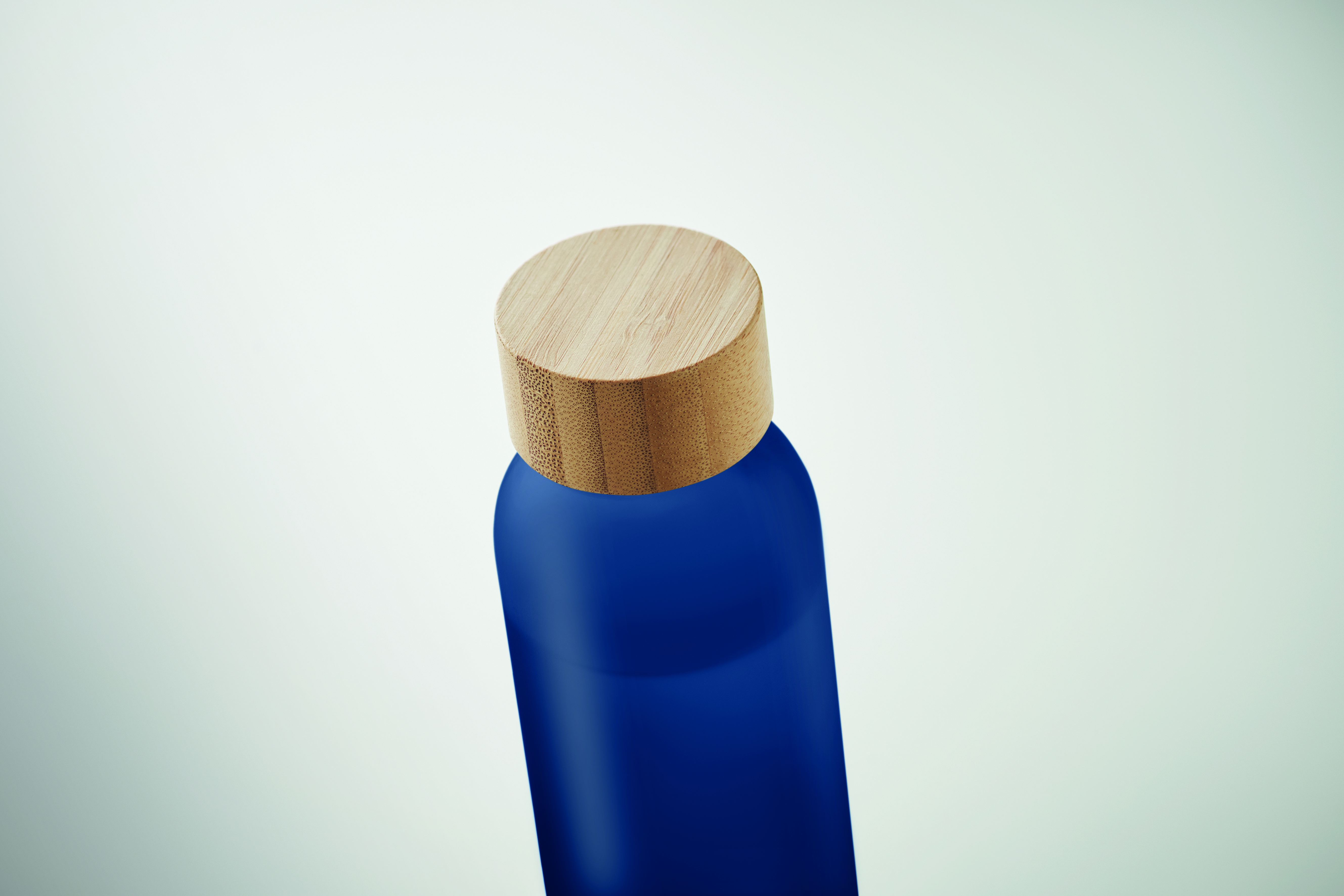 Glasflasche 500 ml mit Bambusdeckel - bedruckbar, auslaufsicher
