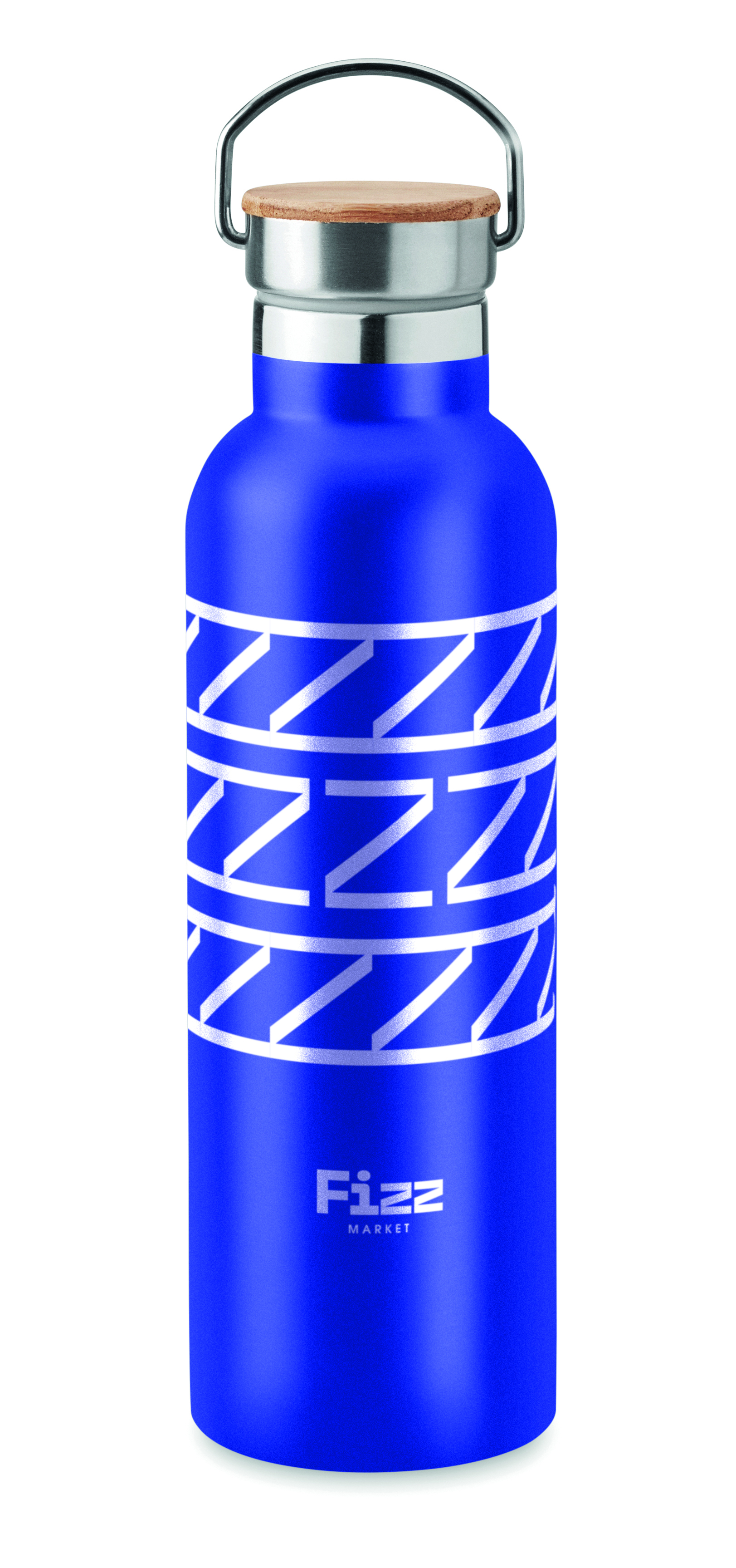 Isolierflasche 750 ml HELSINKI - Edelstahl, doppelwandig, Bambusdeckel