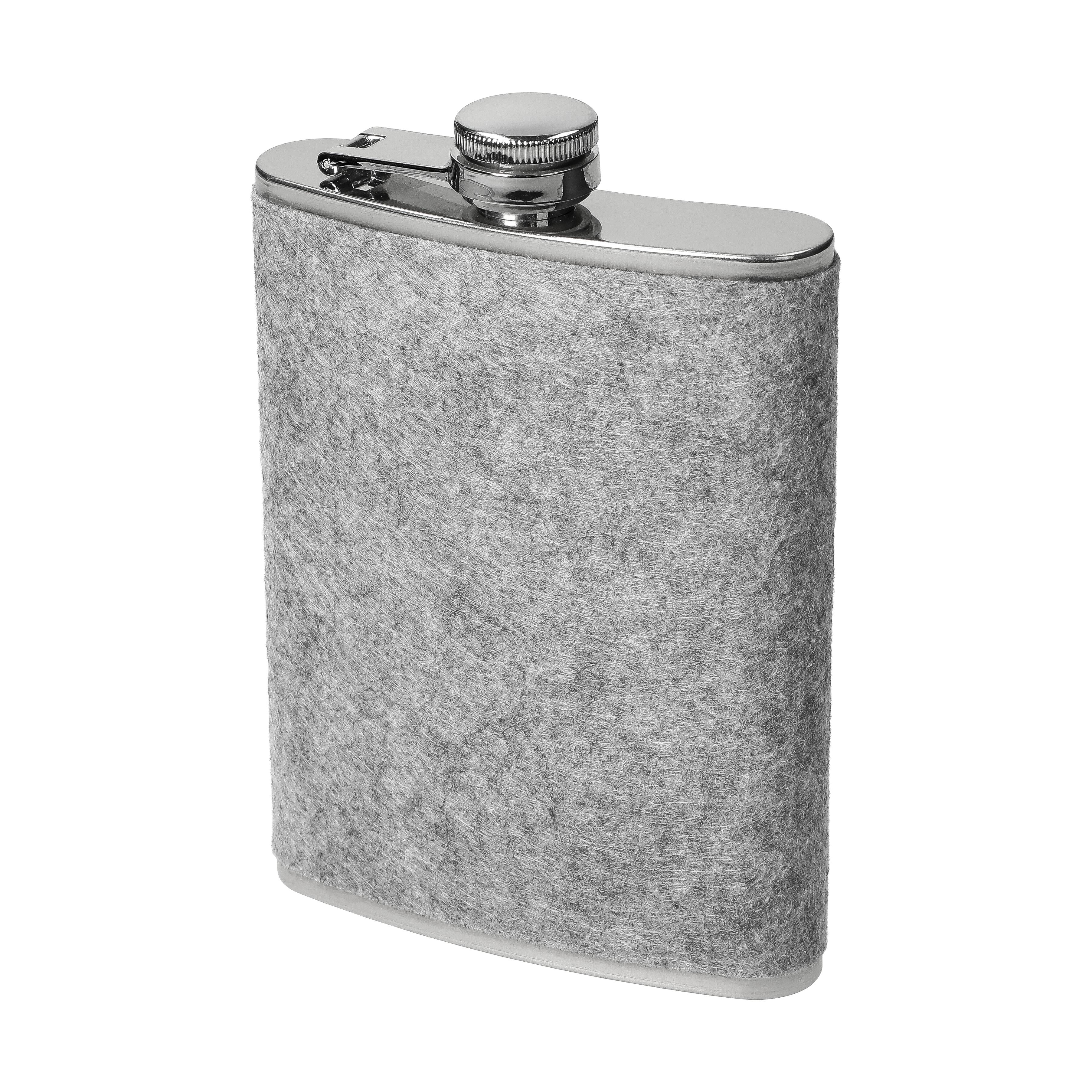 Edelstahl-Flachmann „Feltic" 230 ml mit Filzummantelung, gravierbar