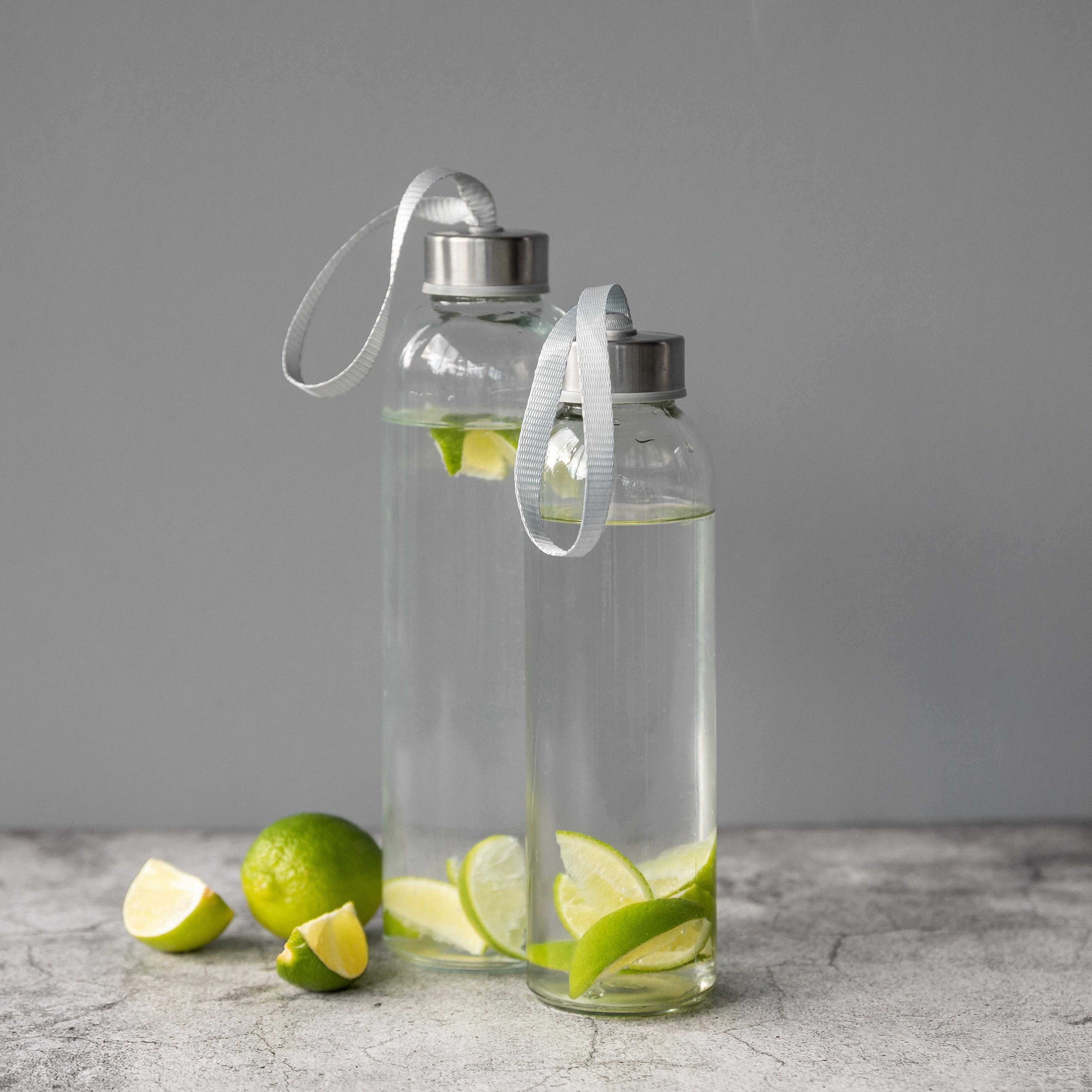 Glasflasche "Pure" 0,7l mit Hülle – Werbeflasche zum Bedrucken