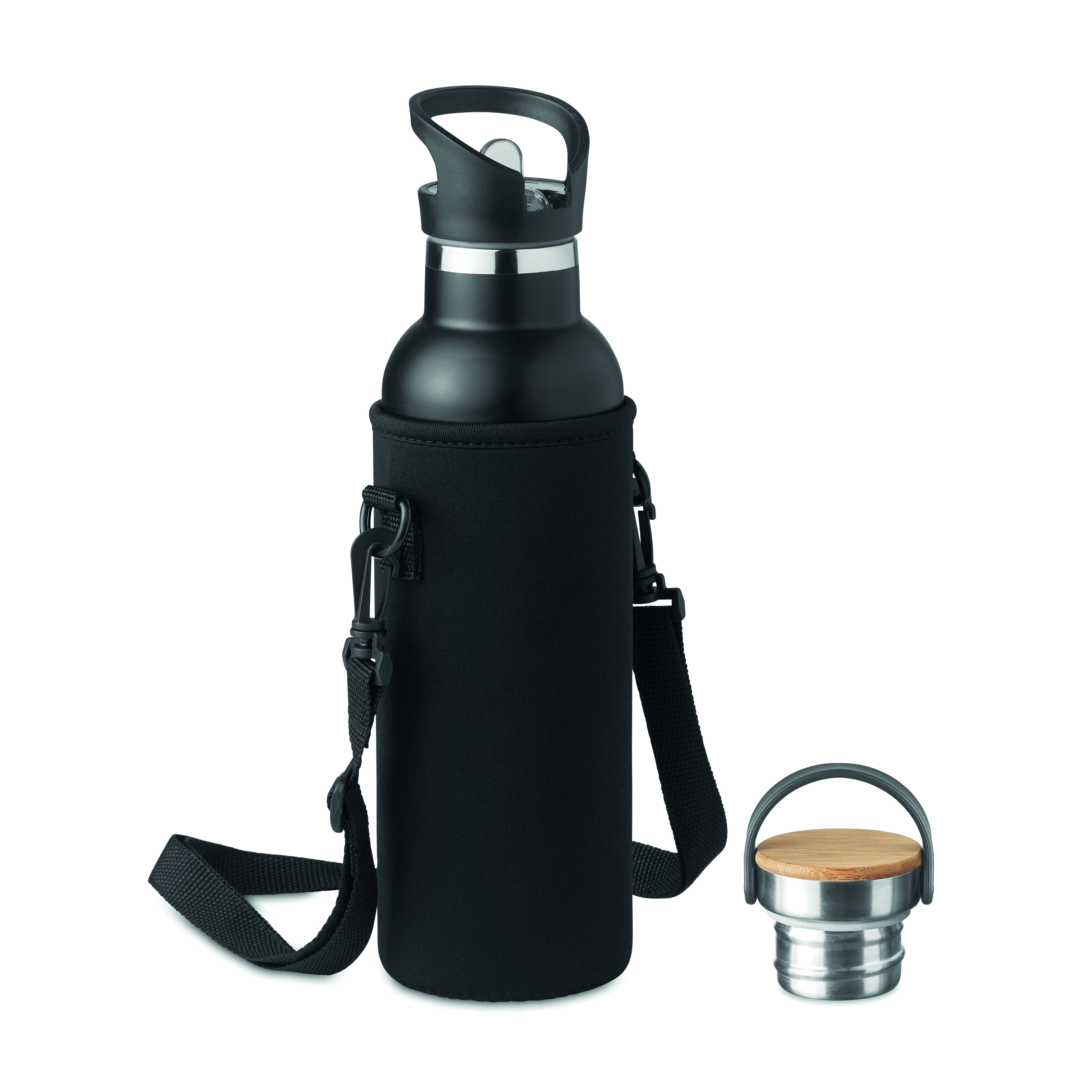 Isolierflasche TIKSI 700ml Edelstahl, doppelwandig, mit Neopren-Tasche