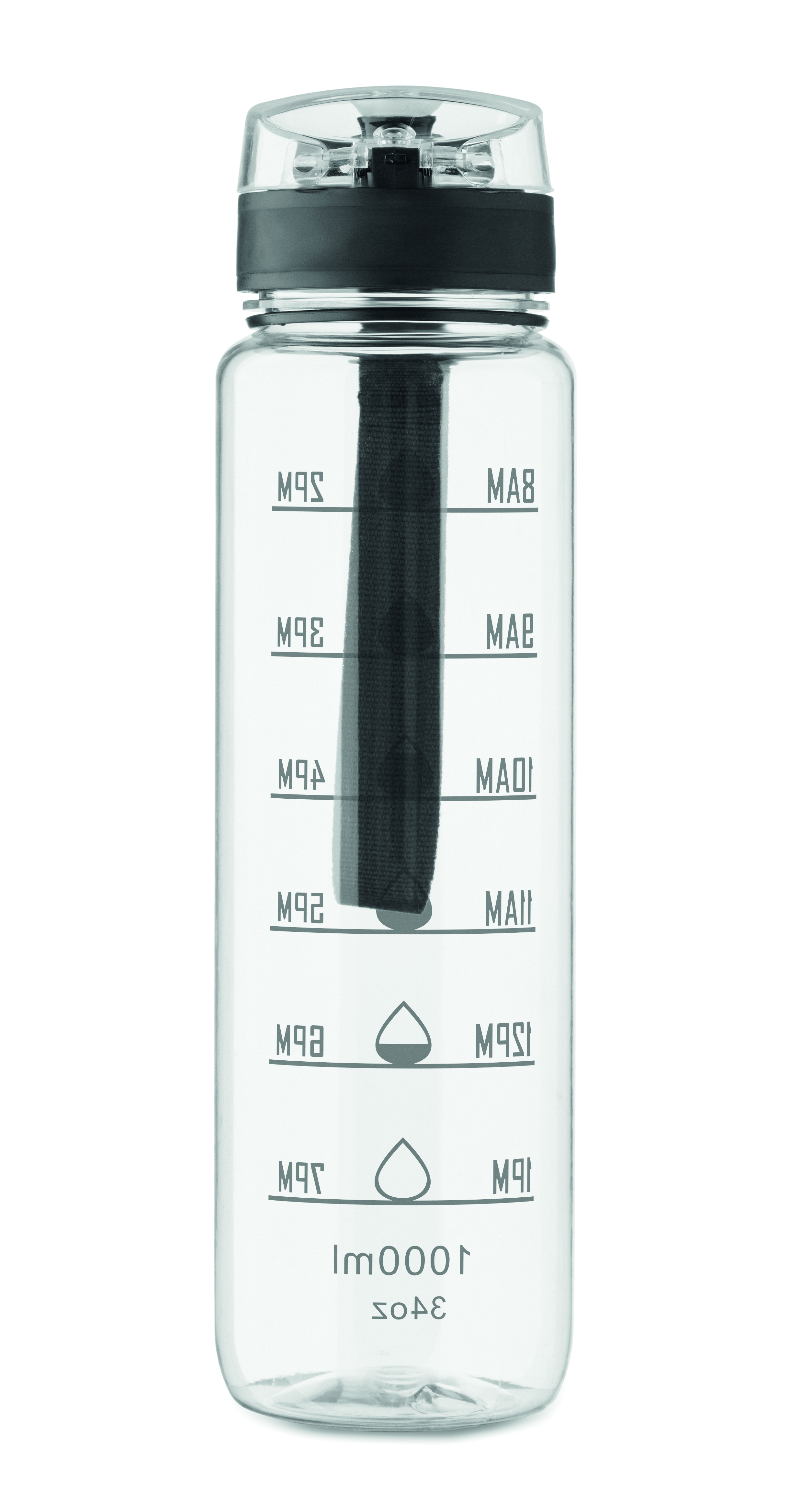 Sport-Trinkflasche RPET 1L ISFORDEN MARK – bedruckbar, mit Trageriemen