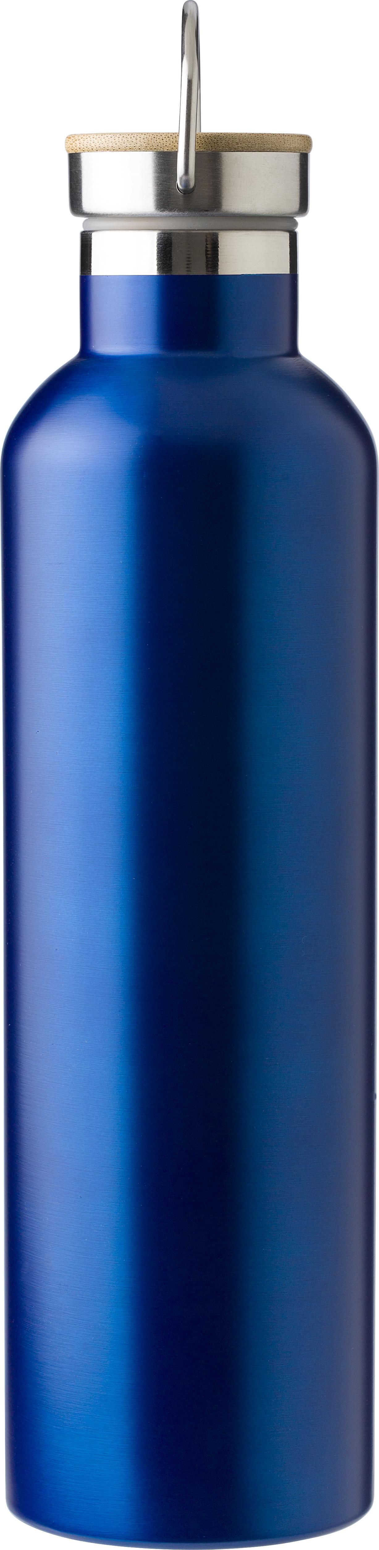 Edelstahl-Trinkflasche Damien 1 L, doppelwandig mit Bambusdeckel