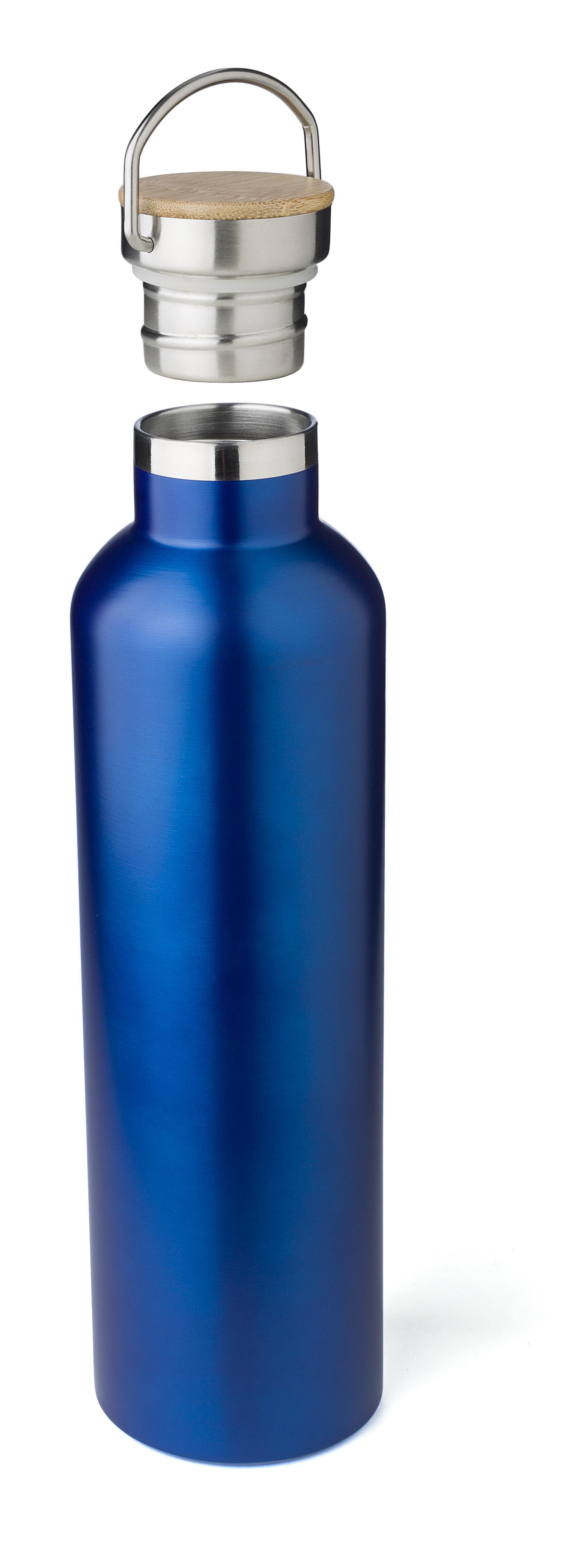 Edelstahl-Trinkflasche Damien 1 L, doppelwandig mit Bambusdeckel