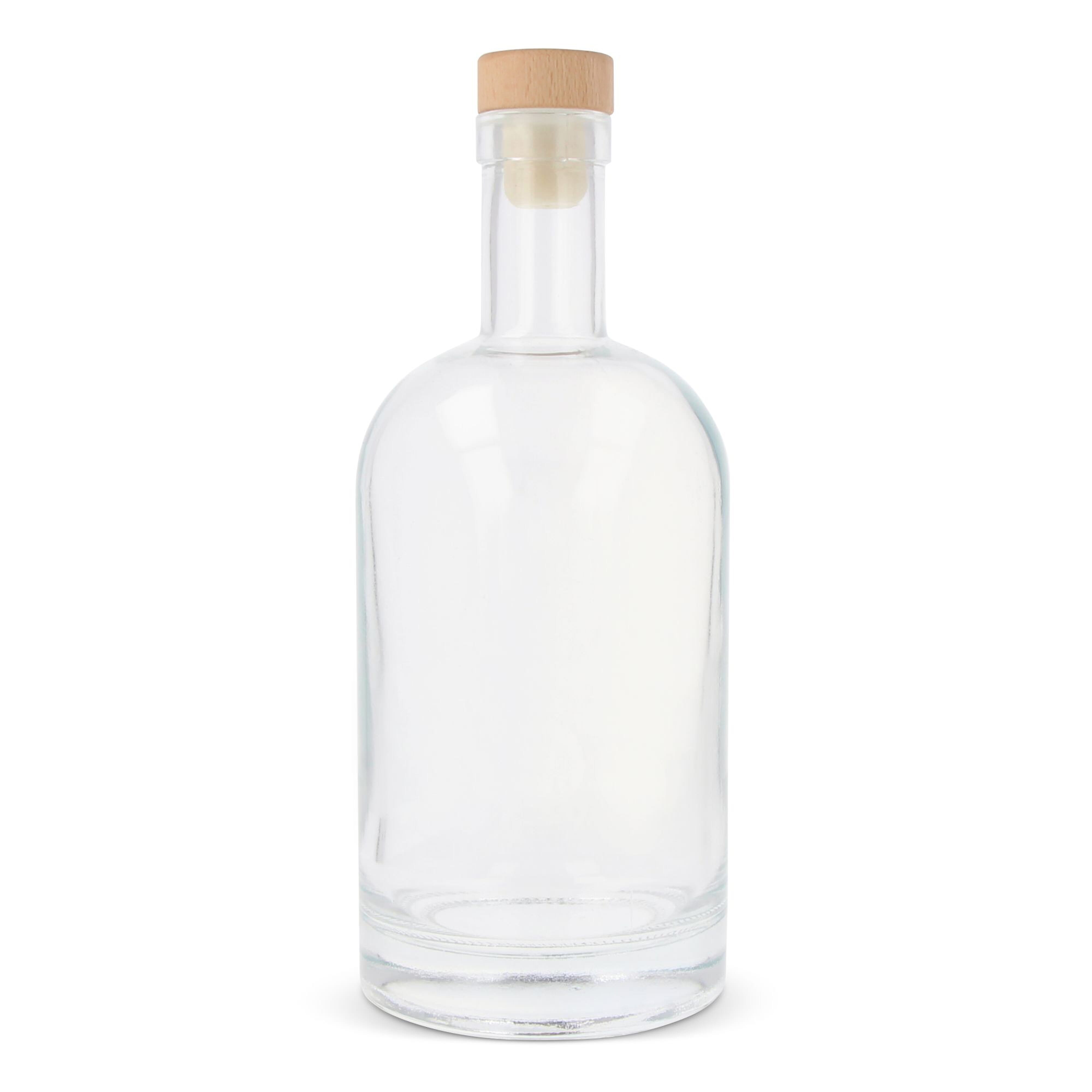 Glasflasche 1L mit FSC-Holzdeckel – Trinkflasche bedruckbar