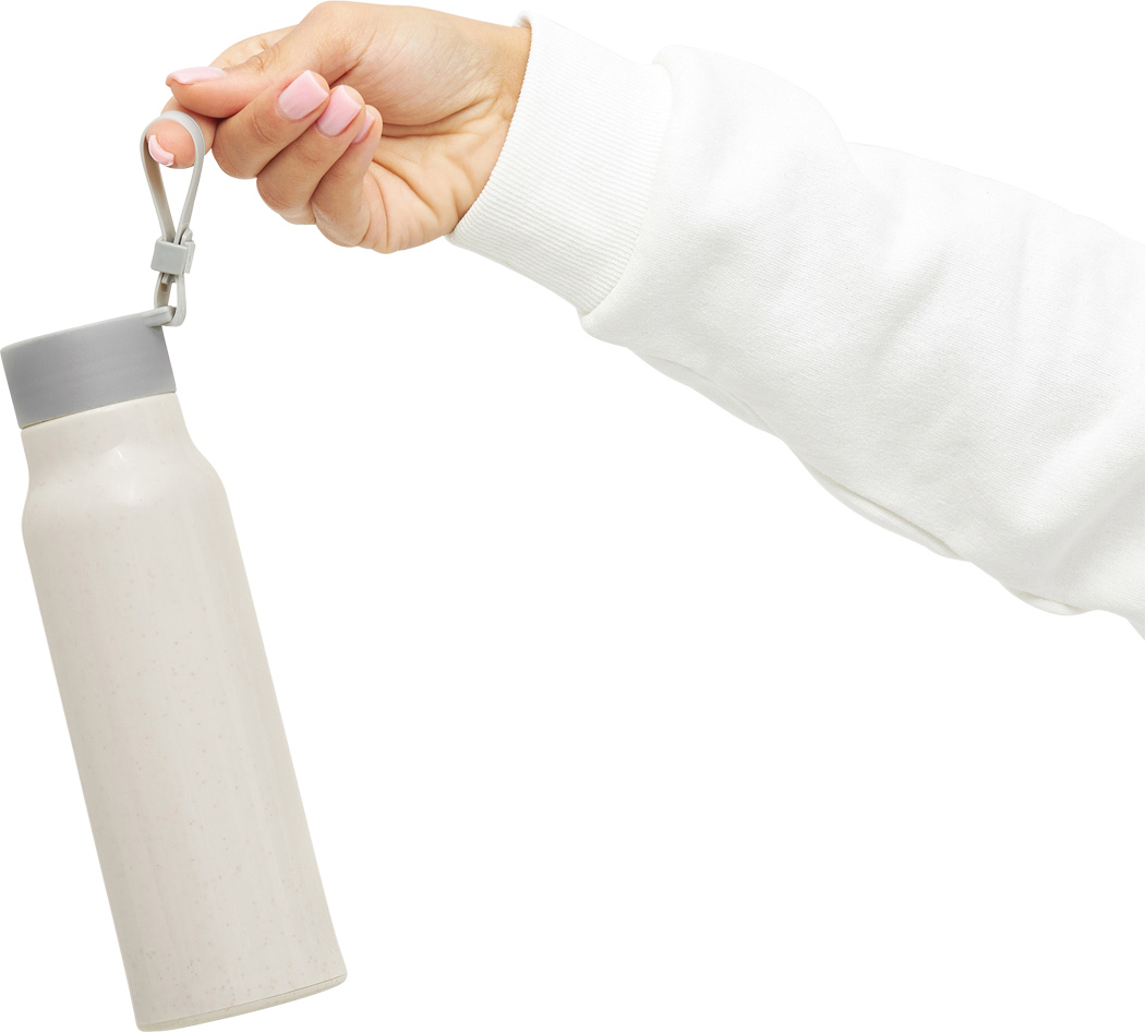 Glas-Trinkflasche ECO DRINK 300 ml mit Kunststoff-Ummantelung