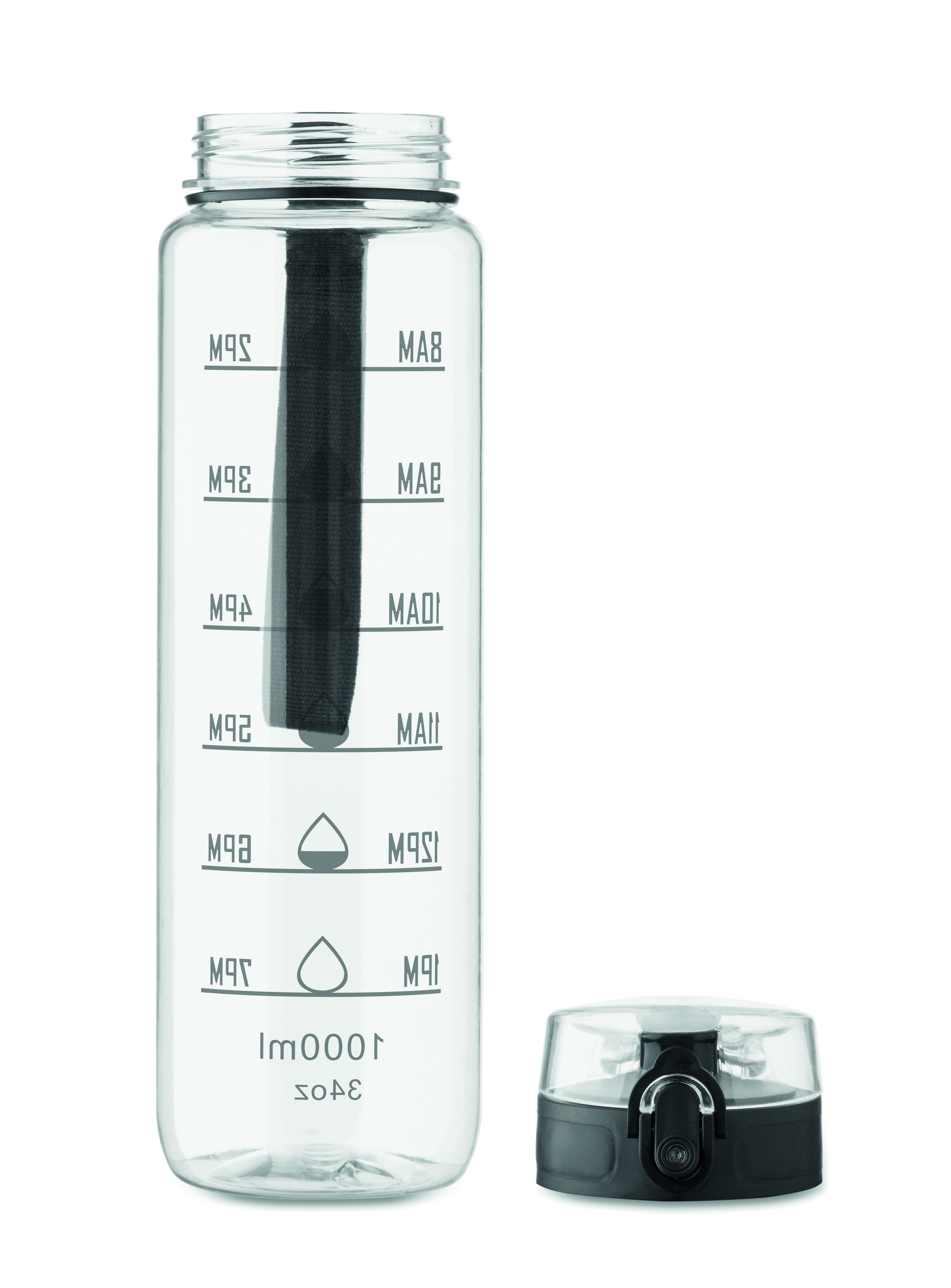 Sport-Trinkflasche RPET 1L ISFORDEN MARK – bedruckbar, mit Trageriemen