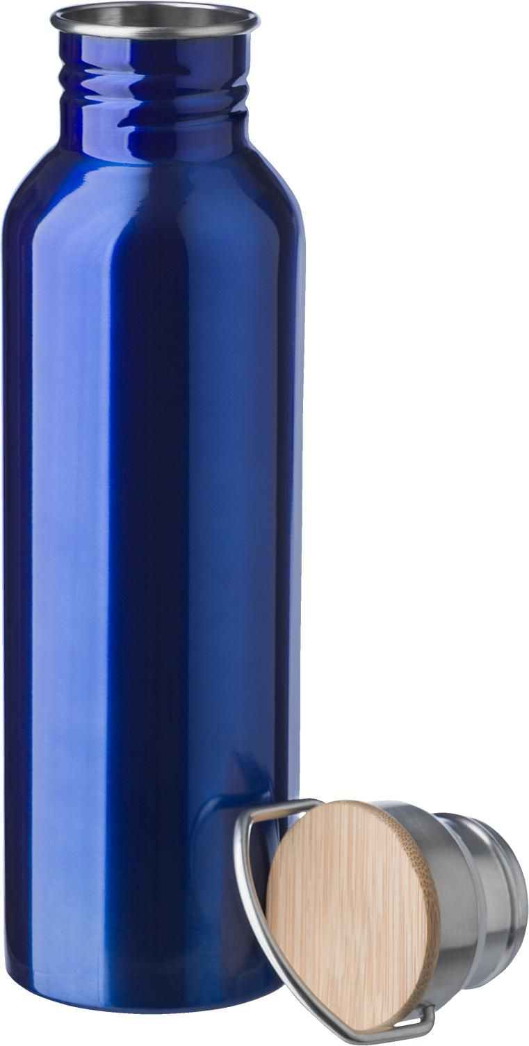 Edelstahl Trinkflasche 700 ml mit Bambus-Schraubverschluss bedruckbar