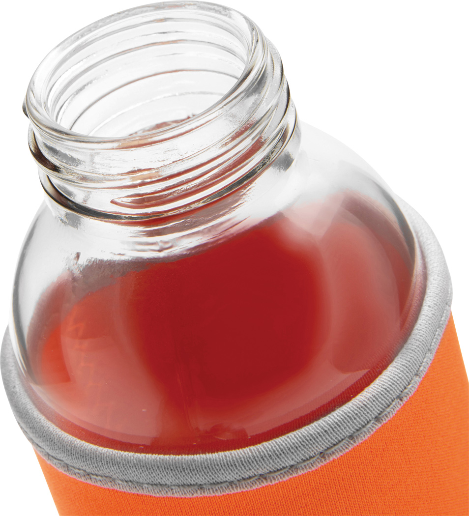 Glas-Trinkflasche TAKE WELL 450 ml mit Schutzhülle, bedruckbar