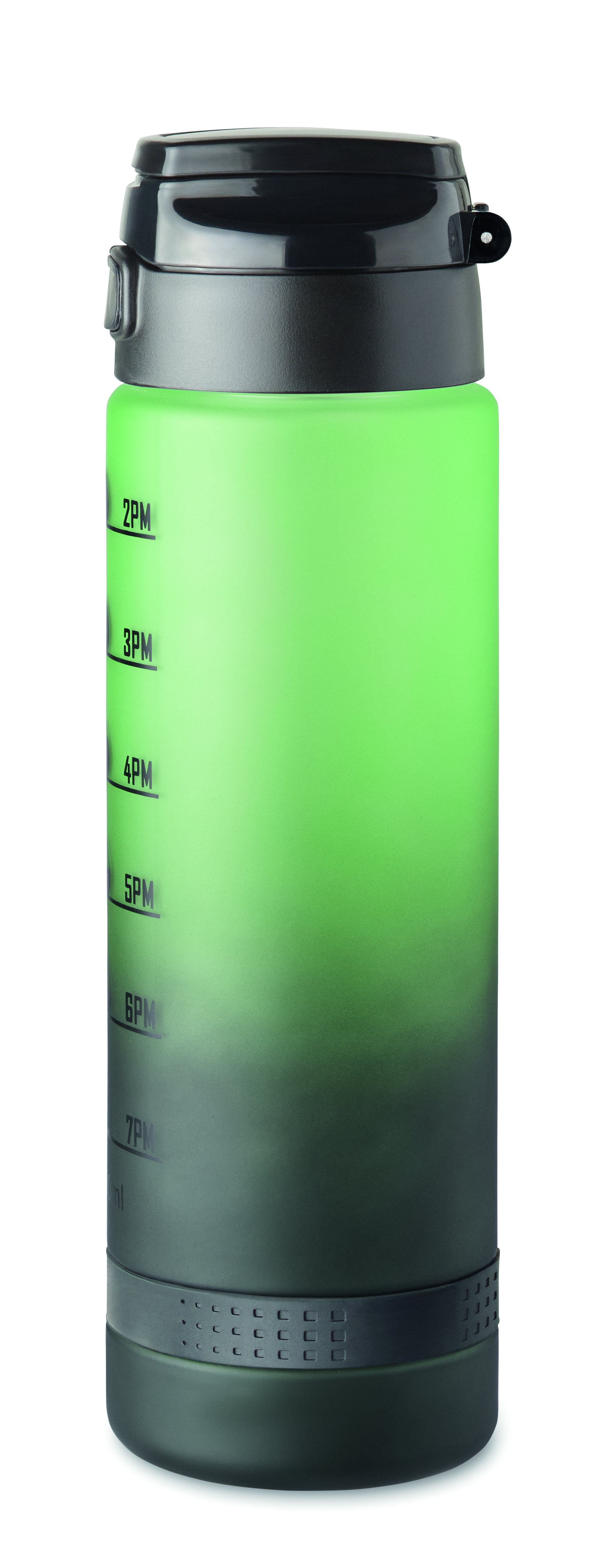 Sport-Trinkflasche RPET 1L LEVEL mit Zeitmarkierung & Flip-Top