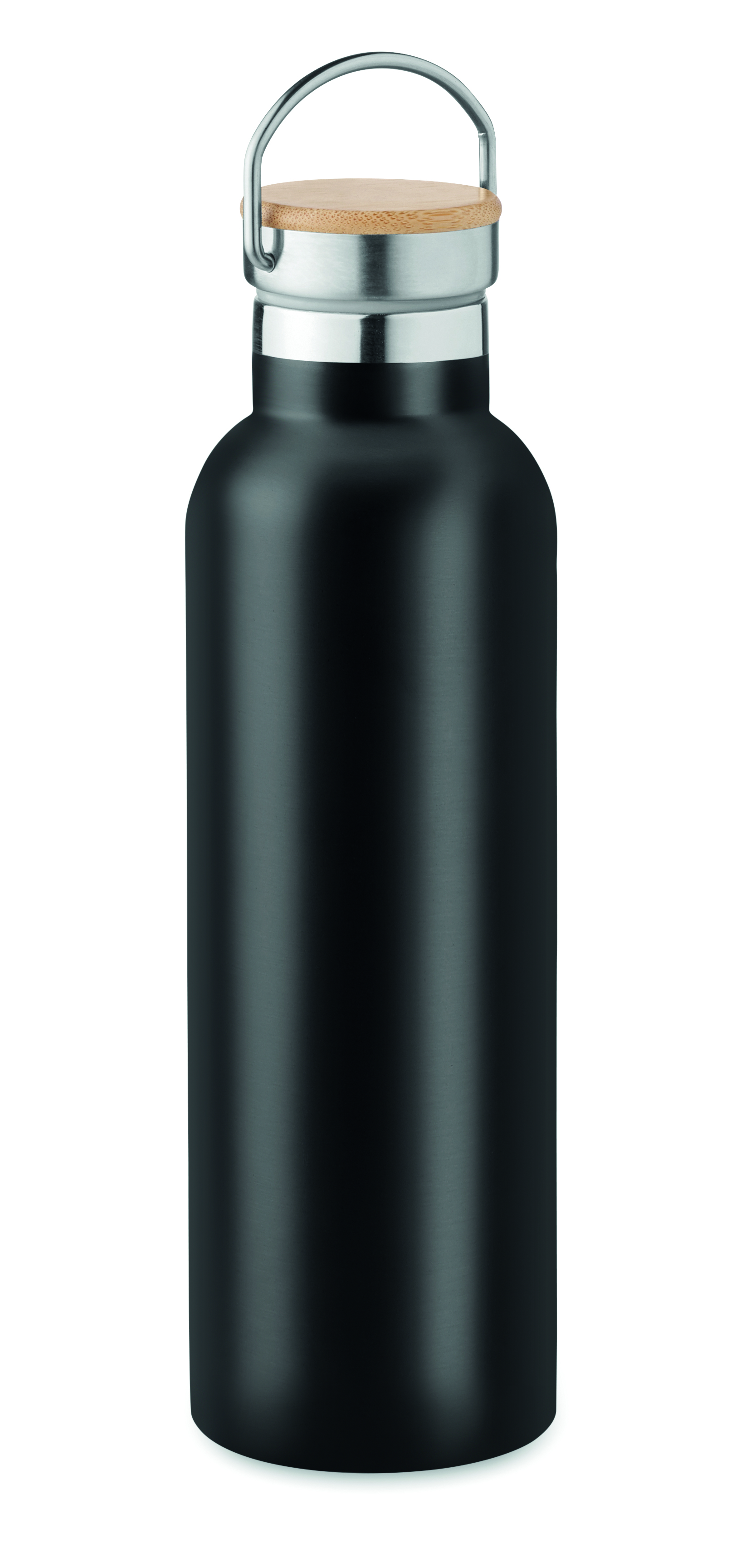 Isolierflasche 750 ml HELSINKI - Edelstahl, doppelwandig, Bambusdeckel