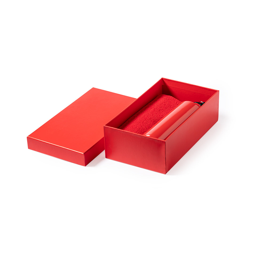Set Cloister: Aluminium-Trinkflasche 800 ml & Mikrofaser-Handtuch