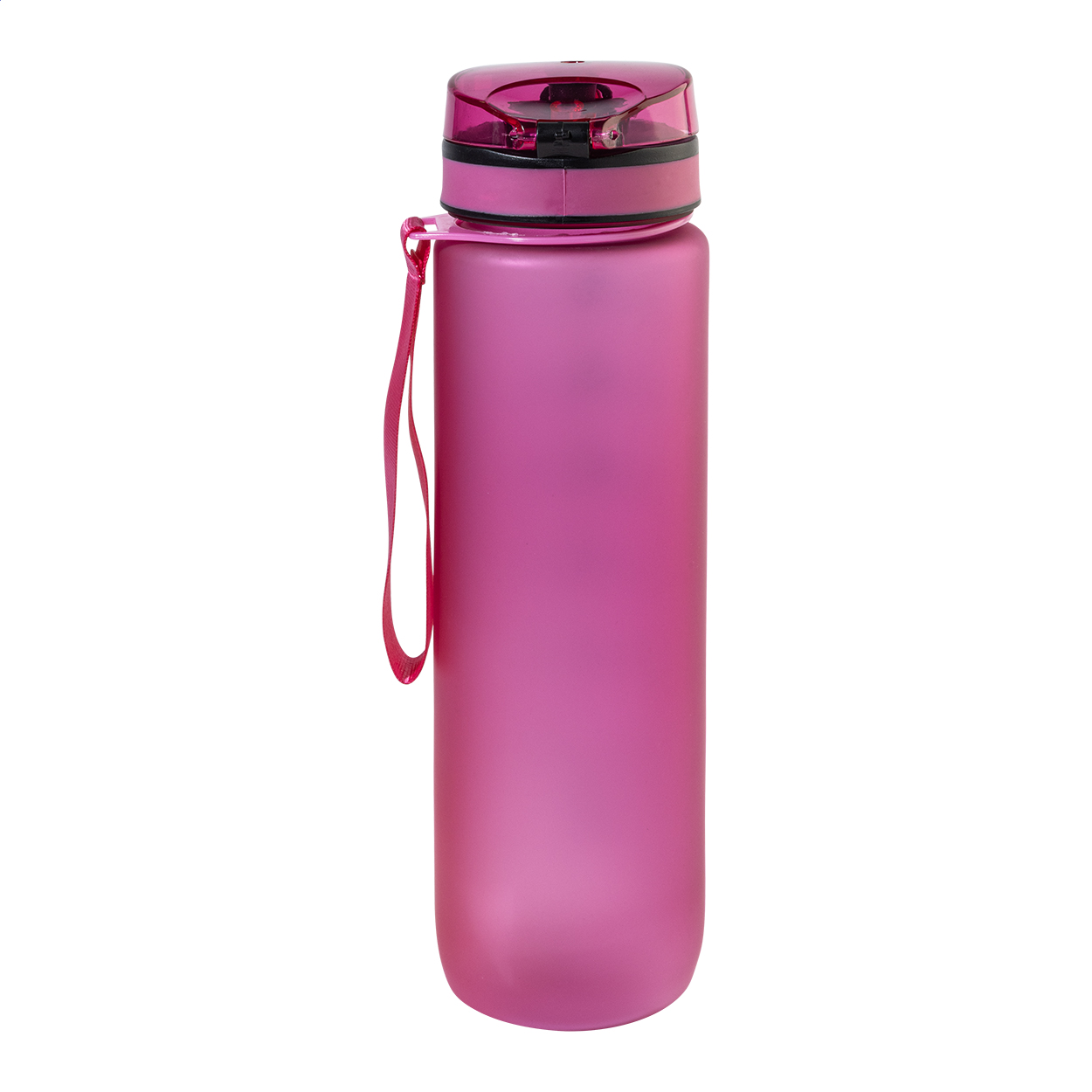 RPET Trinkflasche 1000 ml mit Motivationsanzeige & Flip-Top, bedruckbar