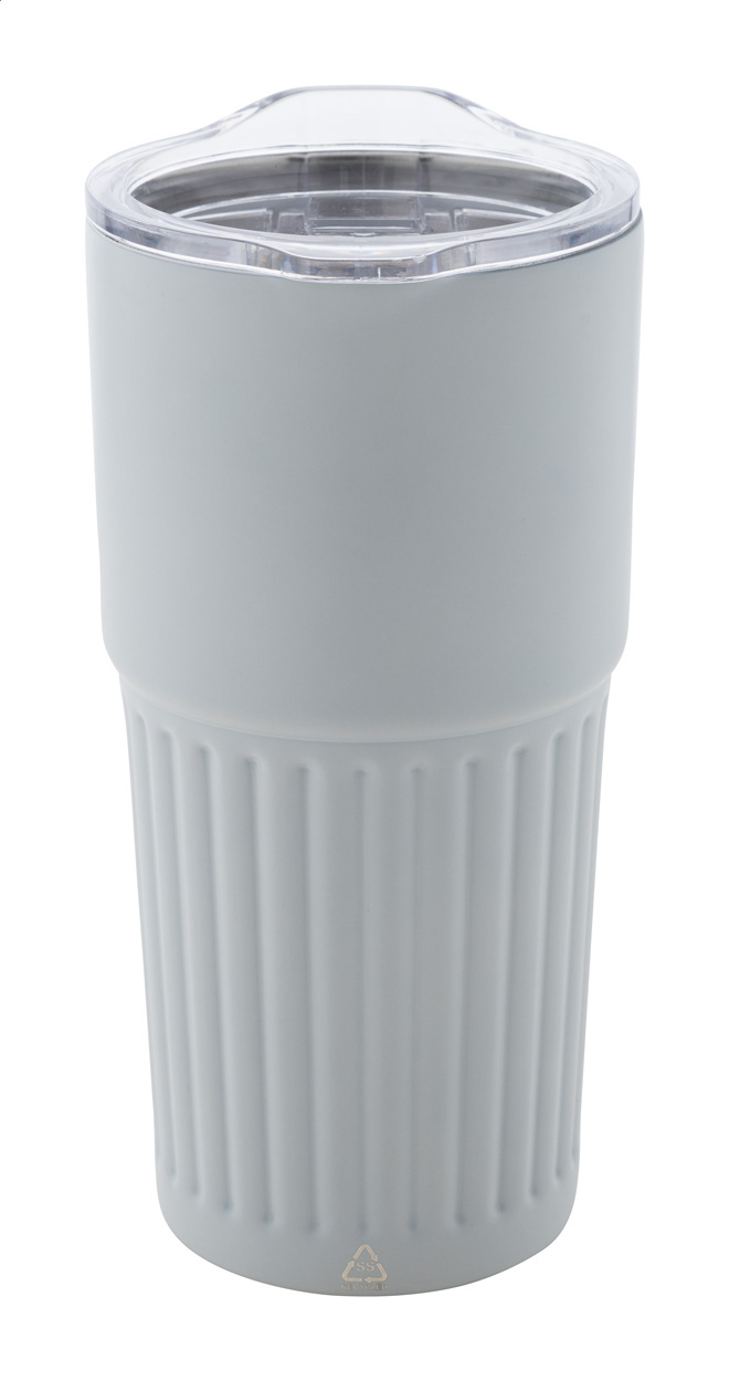 Thermobecher Streaky Tall 600 ml, recycelter Edelstahl, bedruckbar