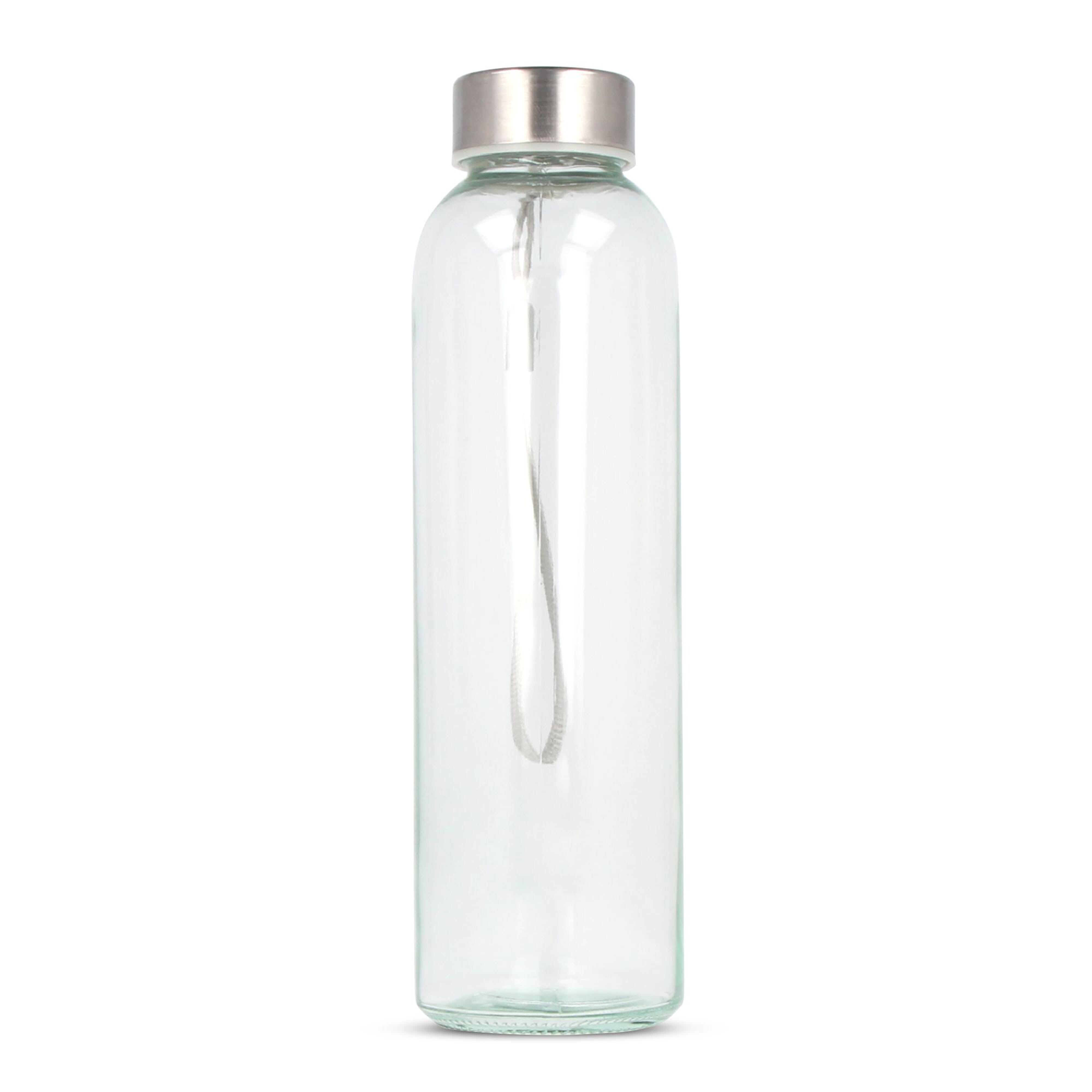 Glas-Trinkflasche 500 ml mit Trageschlaufe – bedruckbar als Werbeartikel