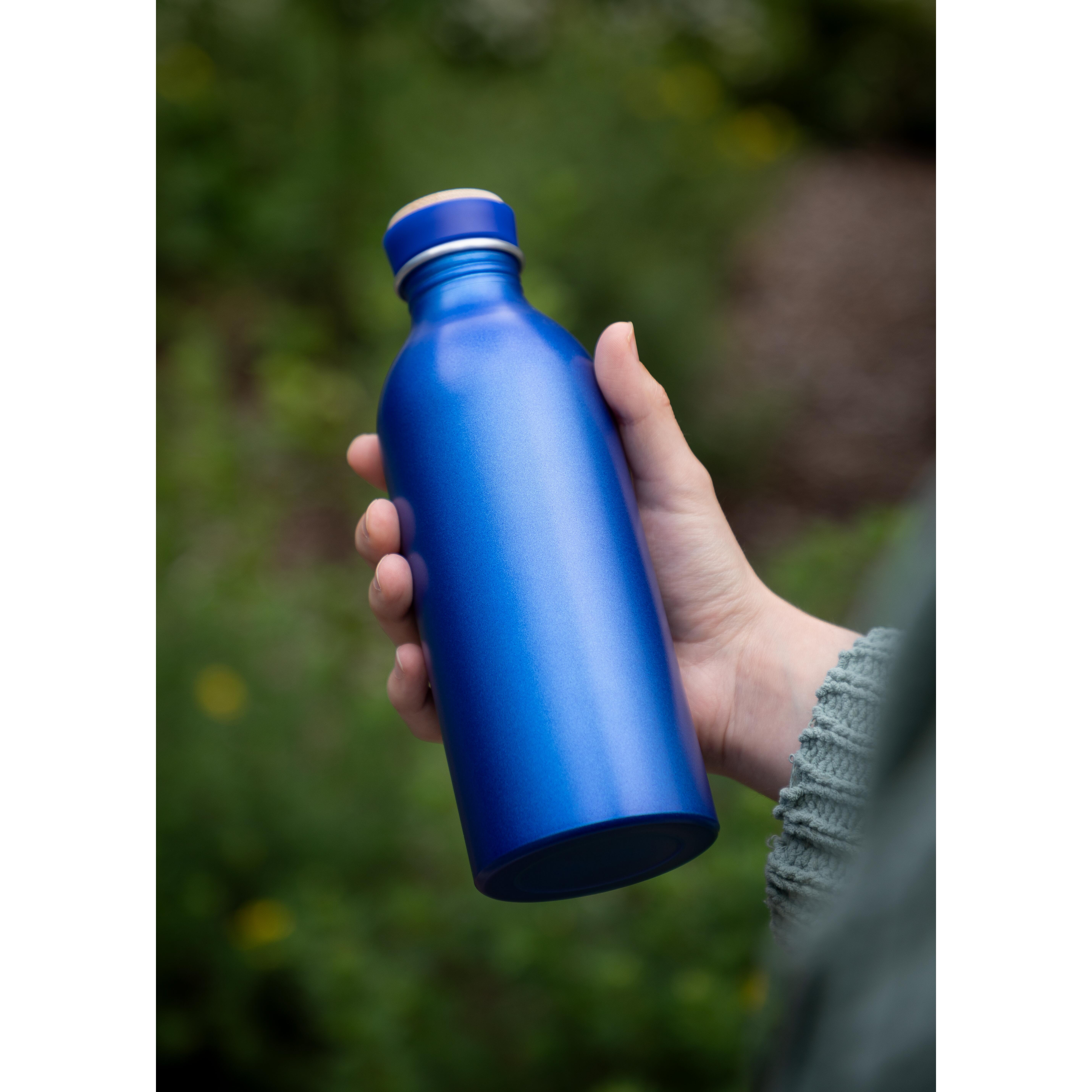 Aluminiumflasche "Breeze" 650 ml mit Bambus-Deckel, bedruckbar