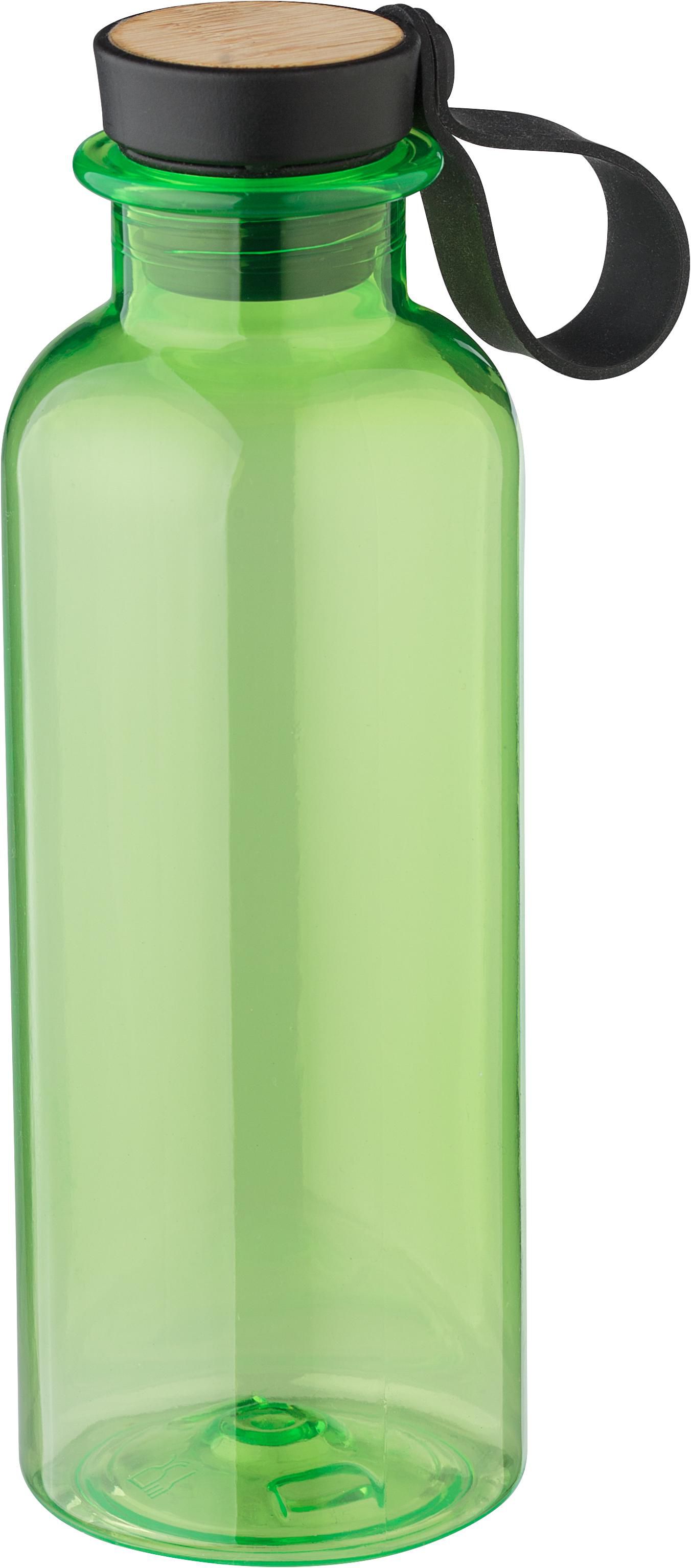 rPET-Trinkflasche 500 ml Laia – mit Bambusdeckel & Silikon-Tragegurt