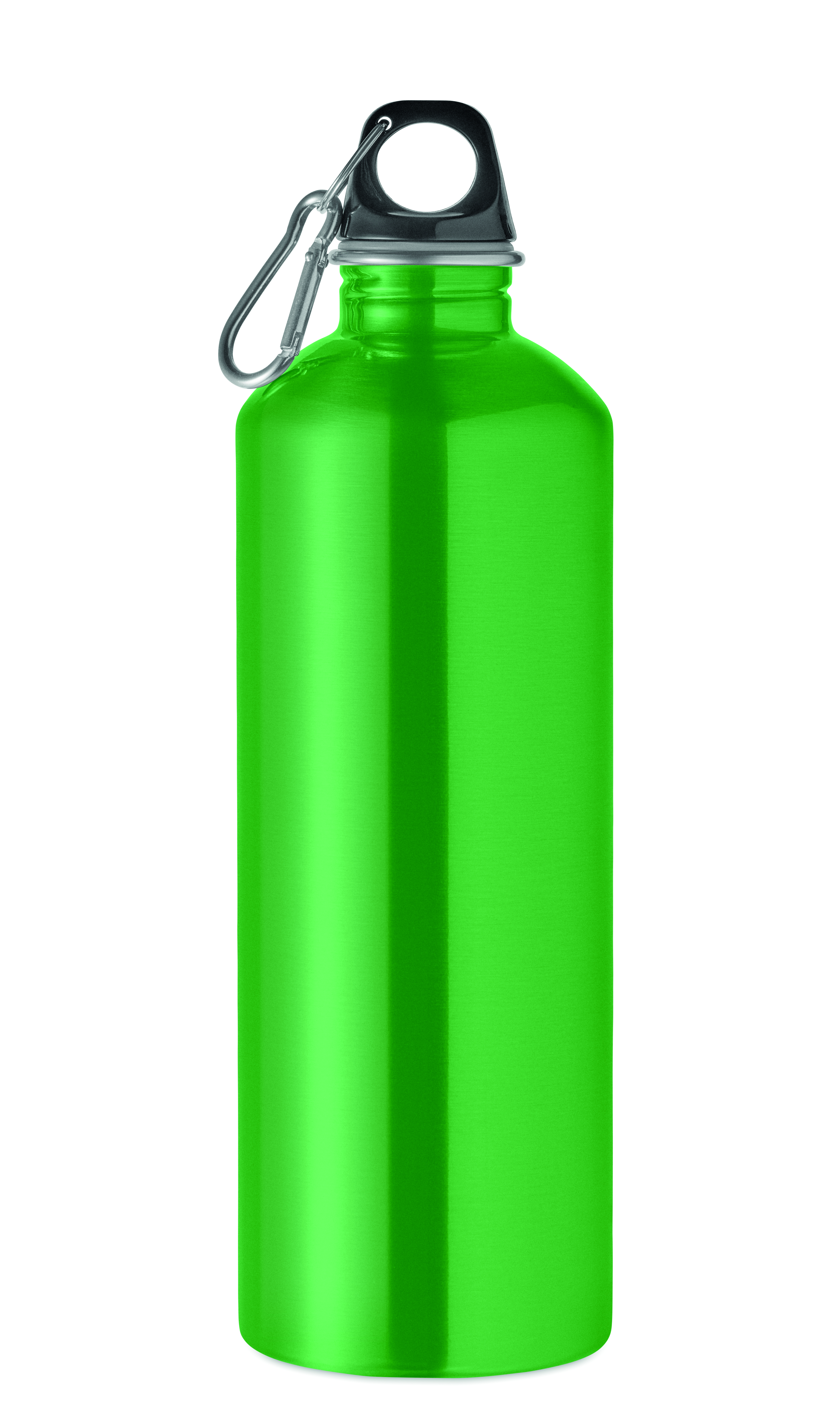 Edelstahl Trinkflasche 1000 ml einwandig mit Karabiner, bedruckbar