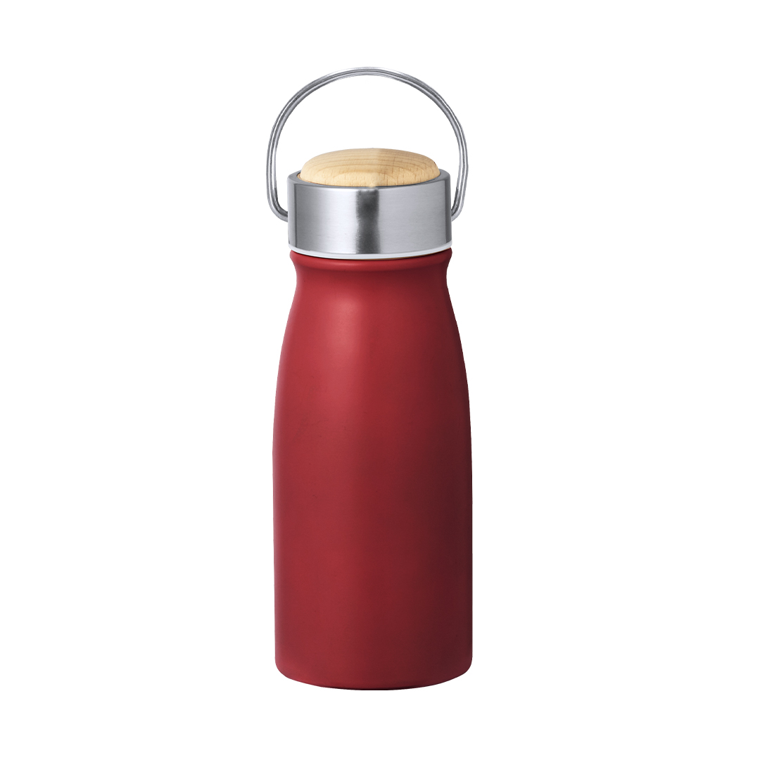 Thermosflasche Barns 350 ml – doppelwandig, Edelstahl mit Holzdetail, bedruckbar