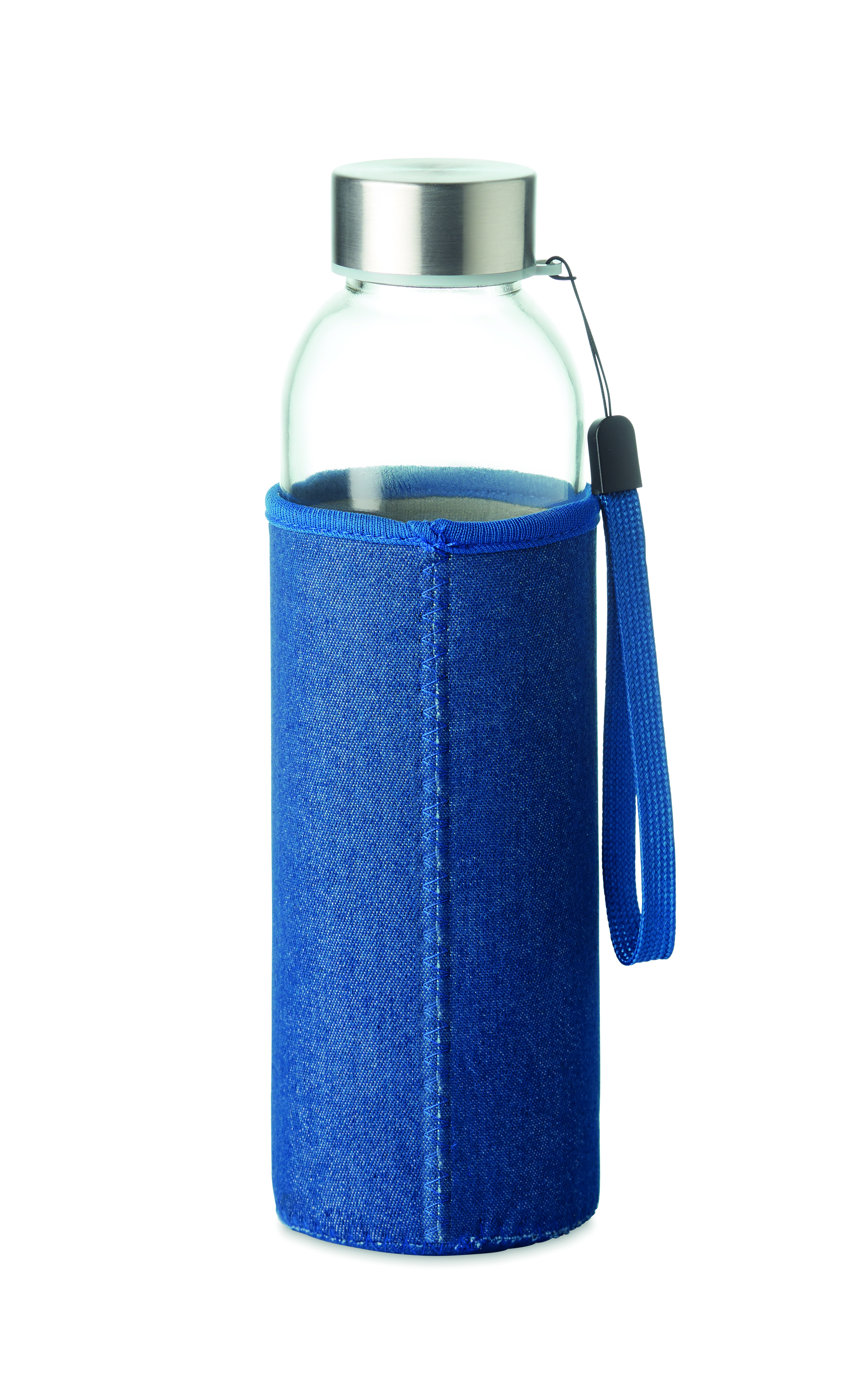 Glas-Trinkflasche 500 ml UTAH DENIM mit Neoprenhülle, bedruckbar