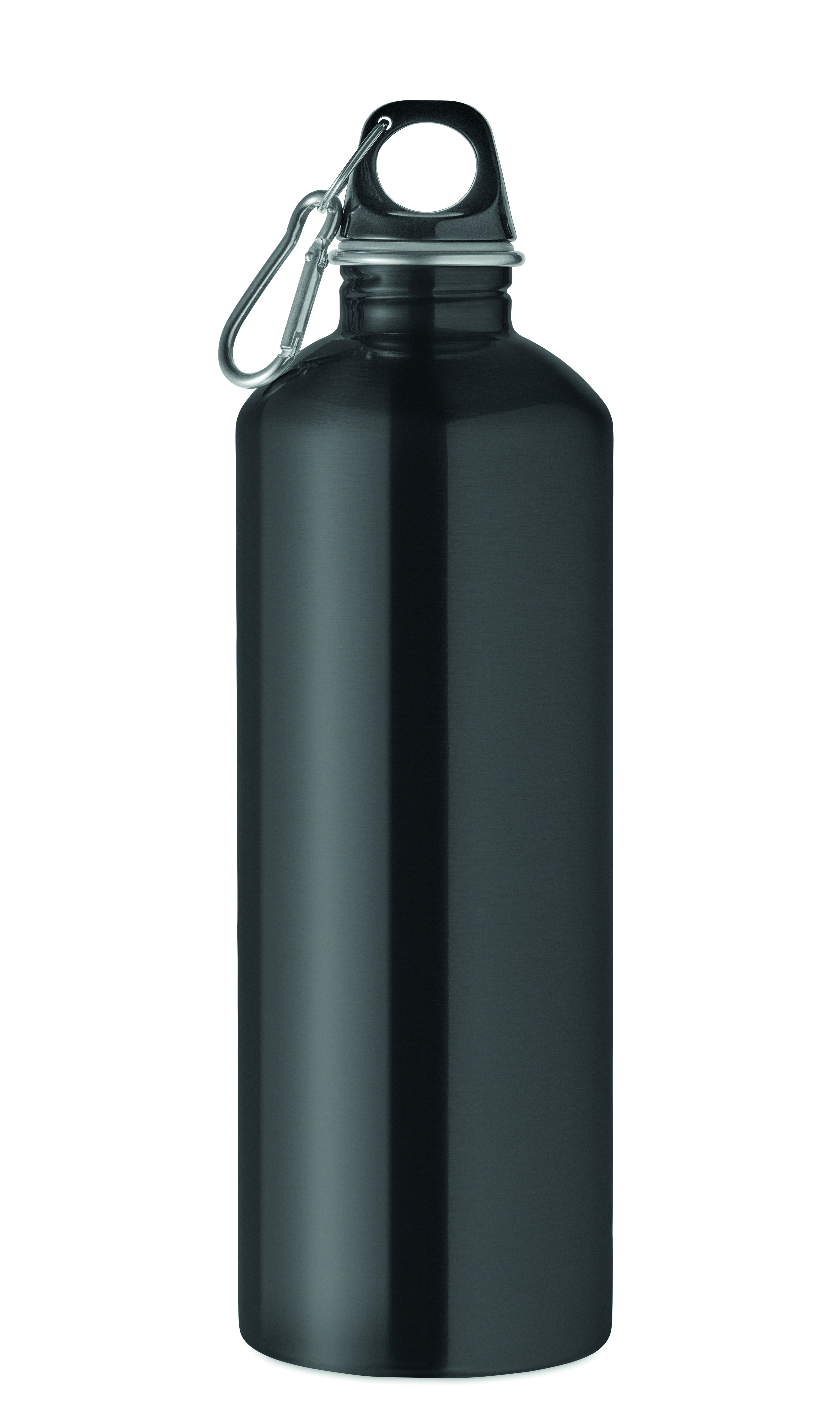 Edelstahl Trinkflasche 1000 ml einwandig mit Karabiner, bedruckbar