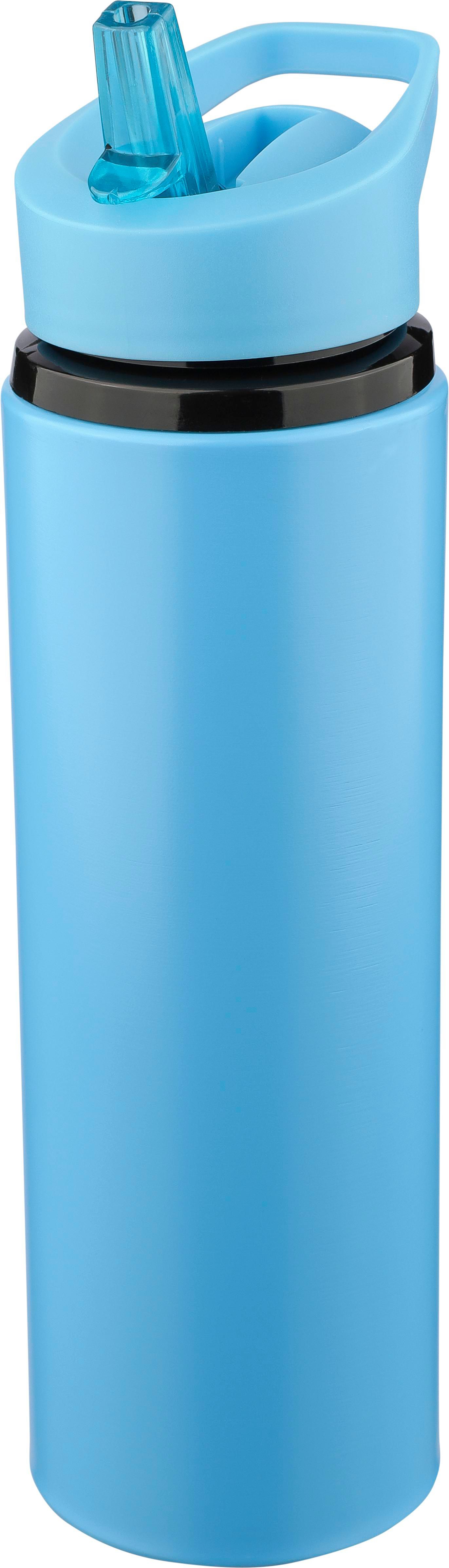 Trinkflasche Edelstahl 500 ml Zeno – recycelt, mit Strohhalm, bedruckbar