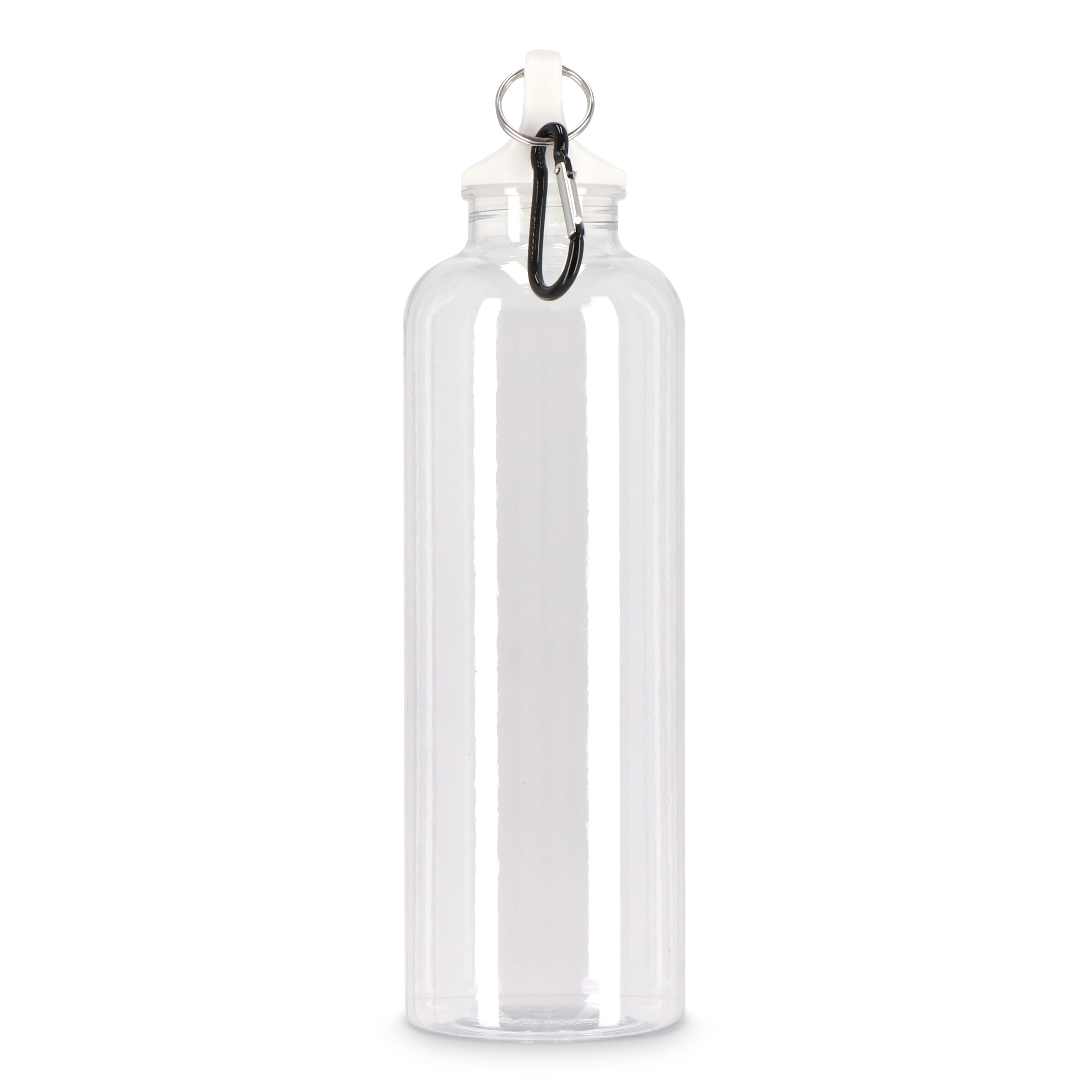 Trinkflasche R-PET 750 ml mit Karabiner – bedruckbar als Werbeartikel