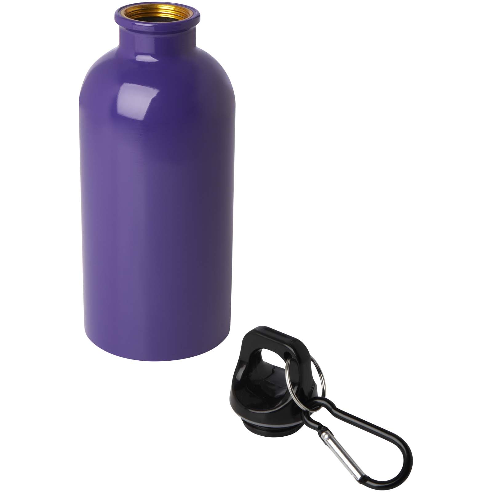 Edelstahl-Trinkflasche Oregon 400 ml, einwandig, mit Karabinerhaken