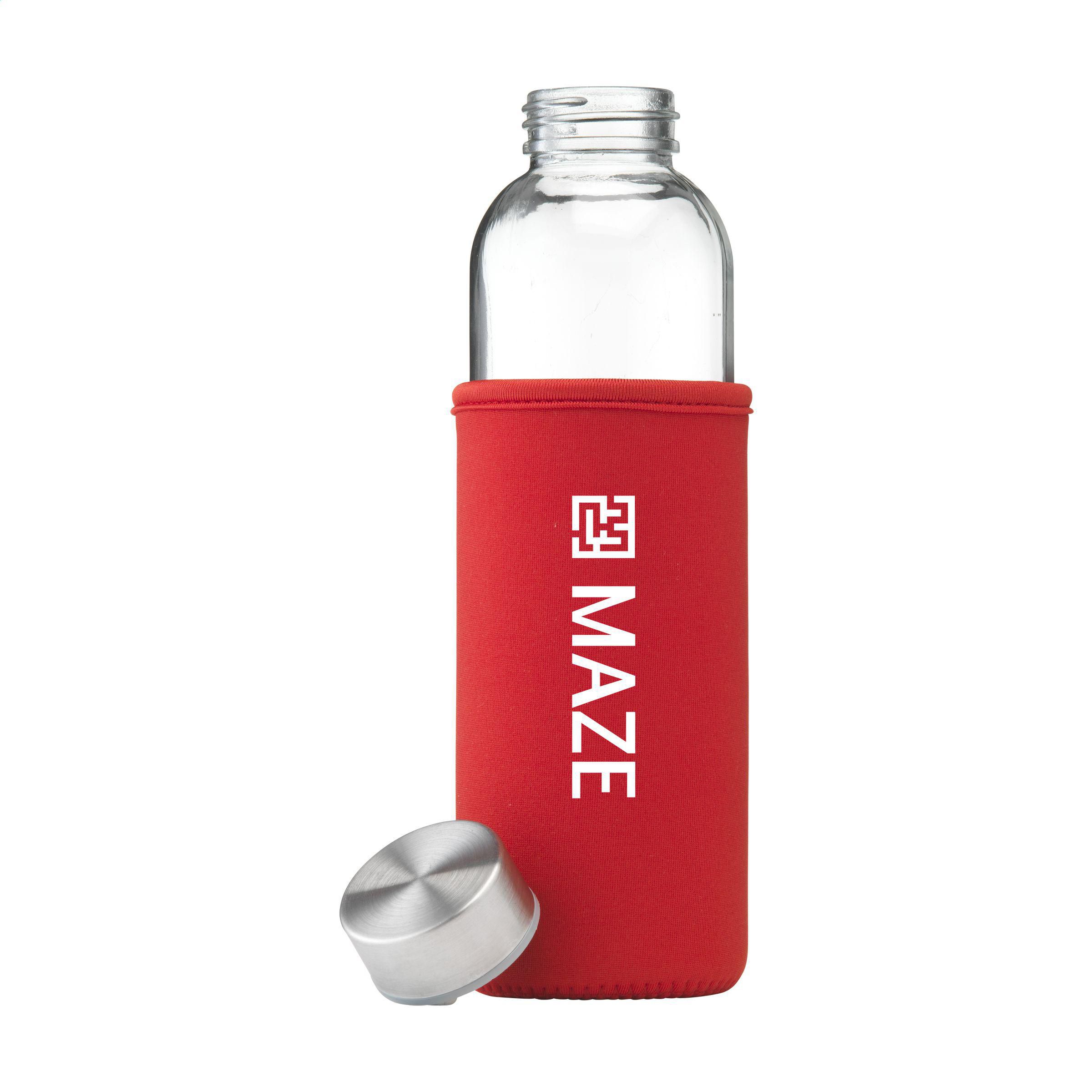 Glas-Trinkflasche 500 ml Senga mit Neoprenhülle, bedruckbar