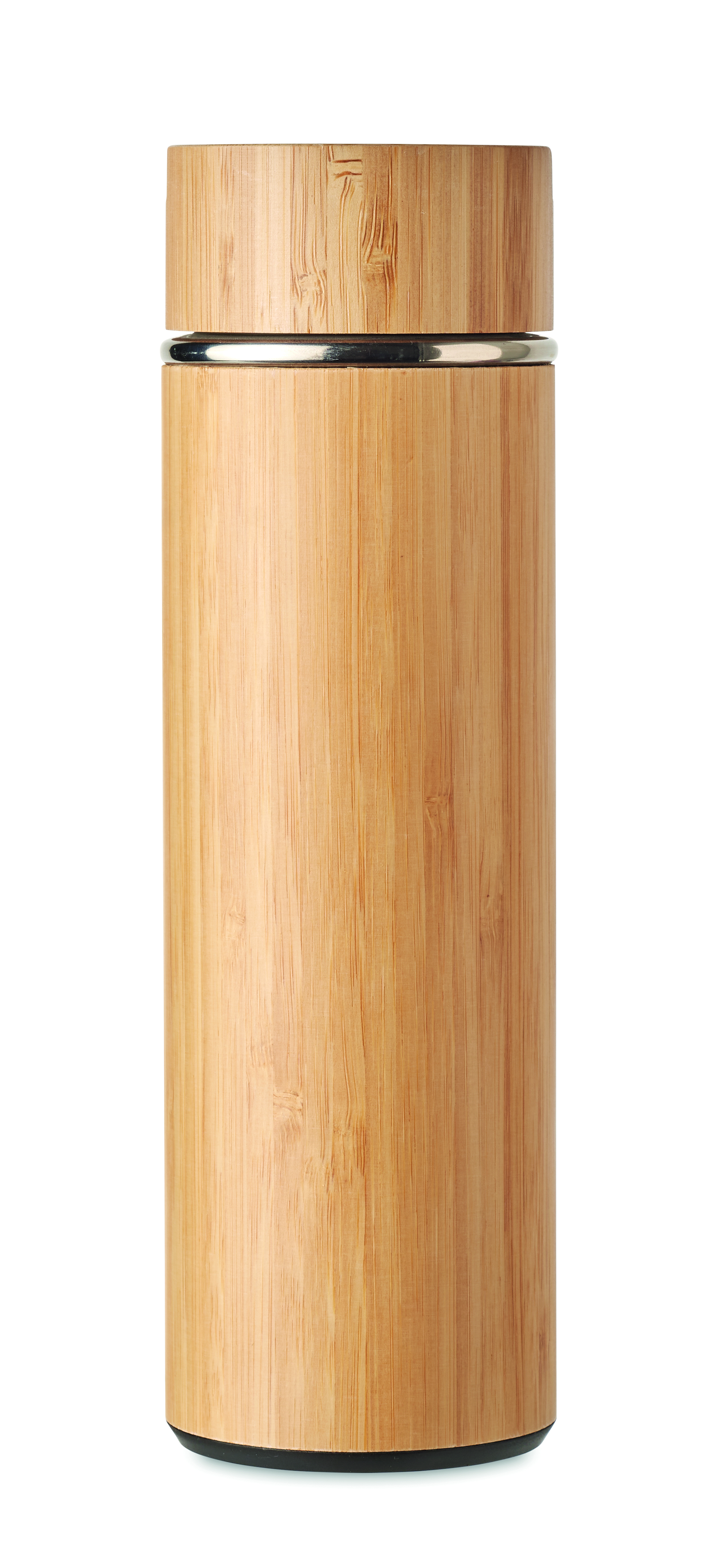 Isolierflasche TAMPERE 400ml Edelstahl mit Tee-Sieb, FSC®-Bambus
